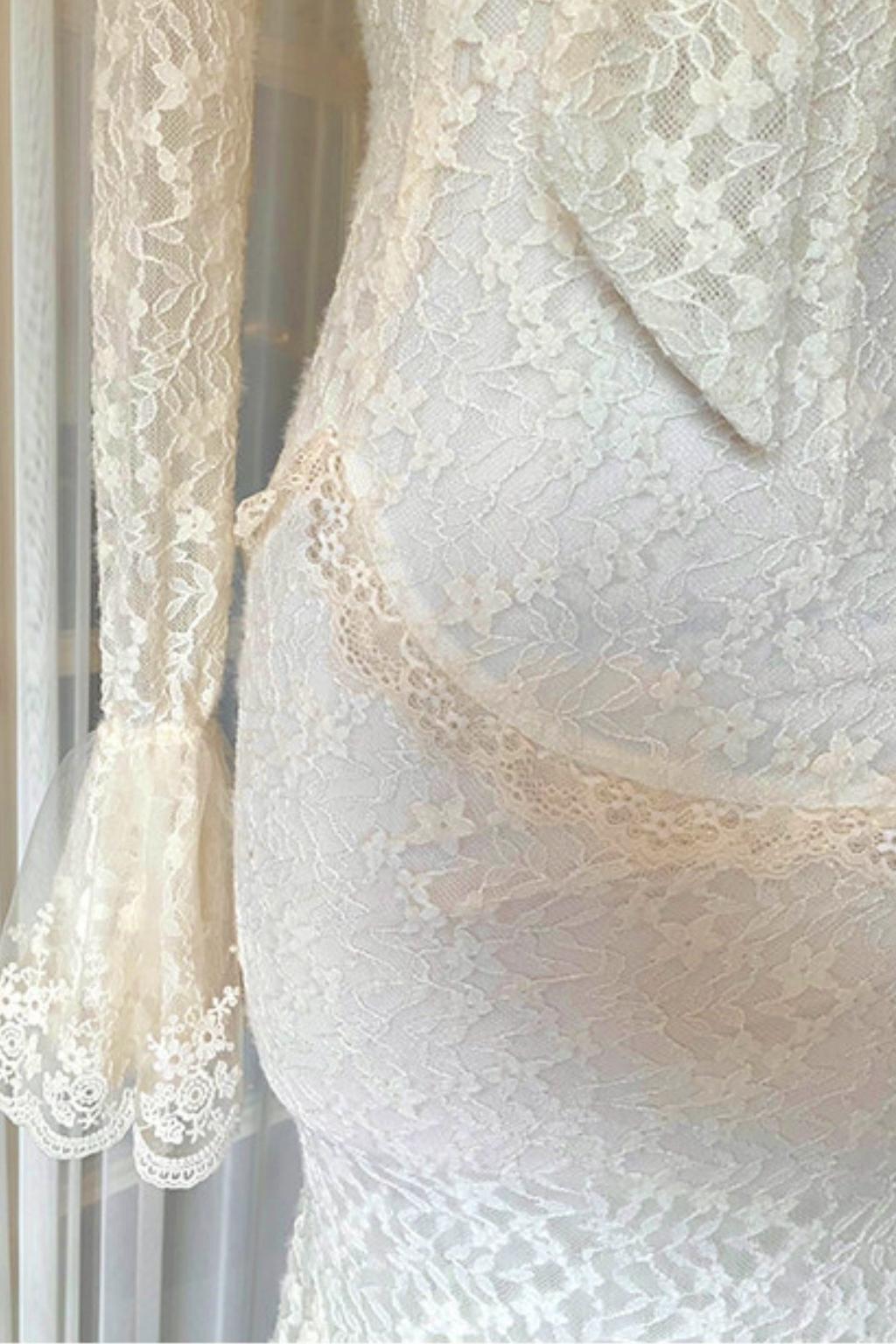 フレンチスタイルレースマーメイドドレス