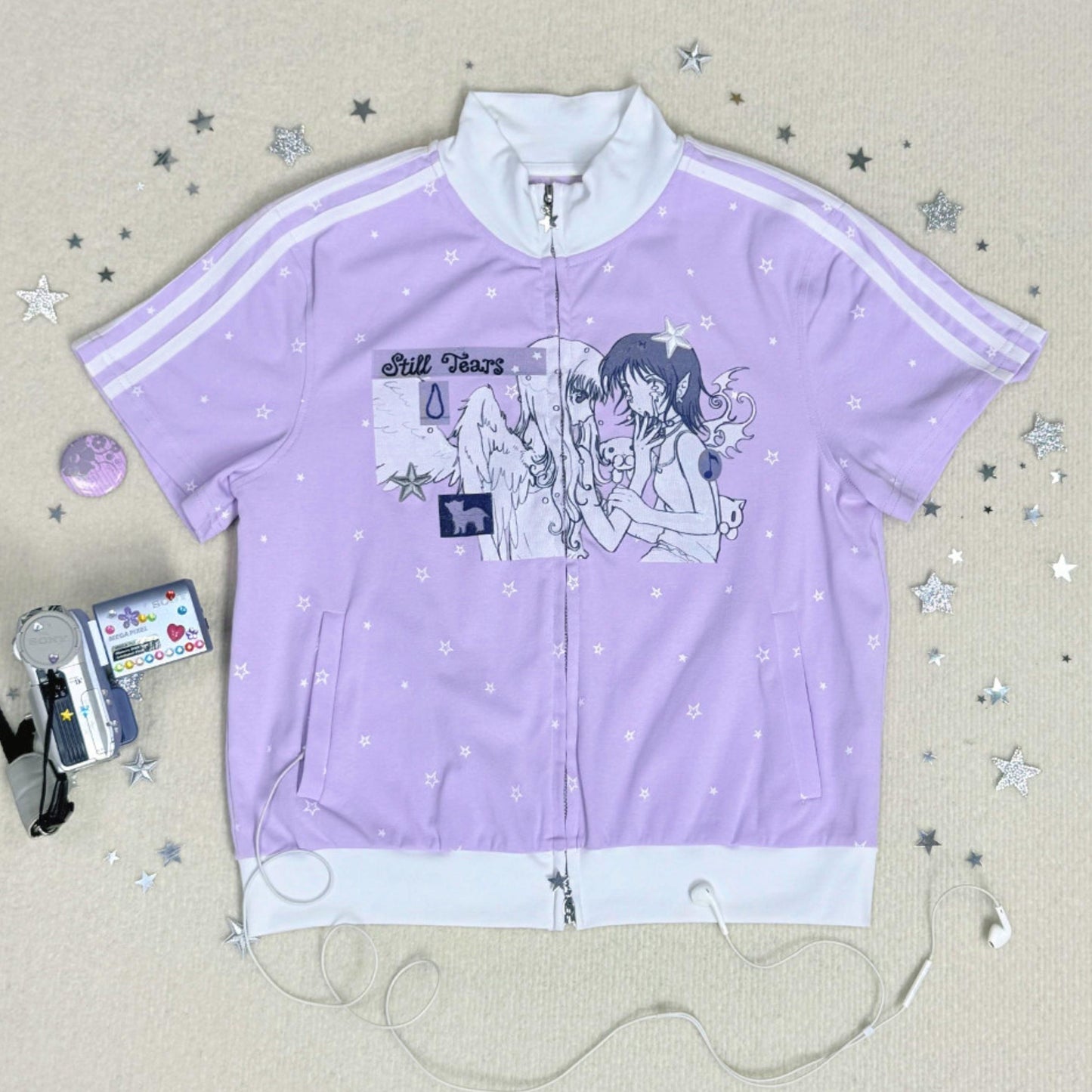 Angel Illustration Star Zip Top
