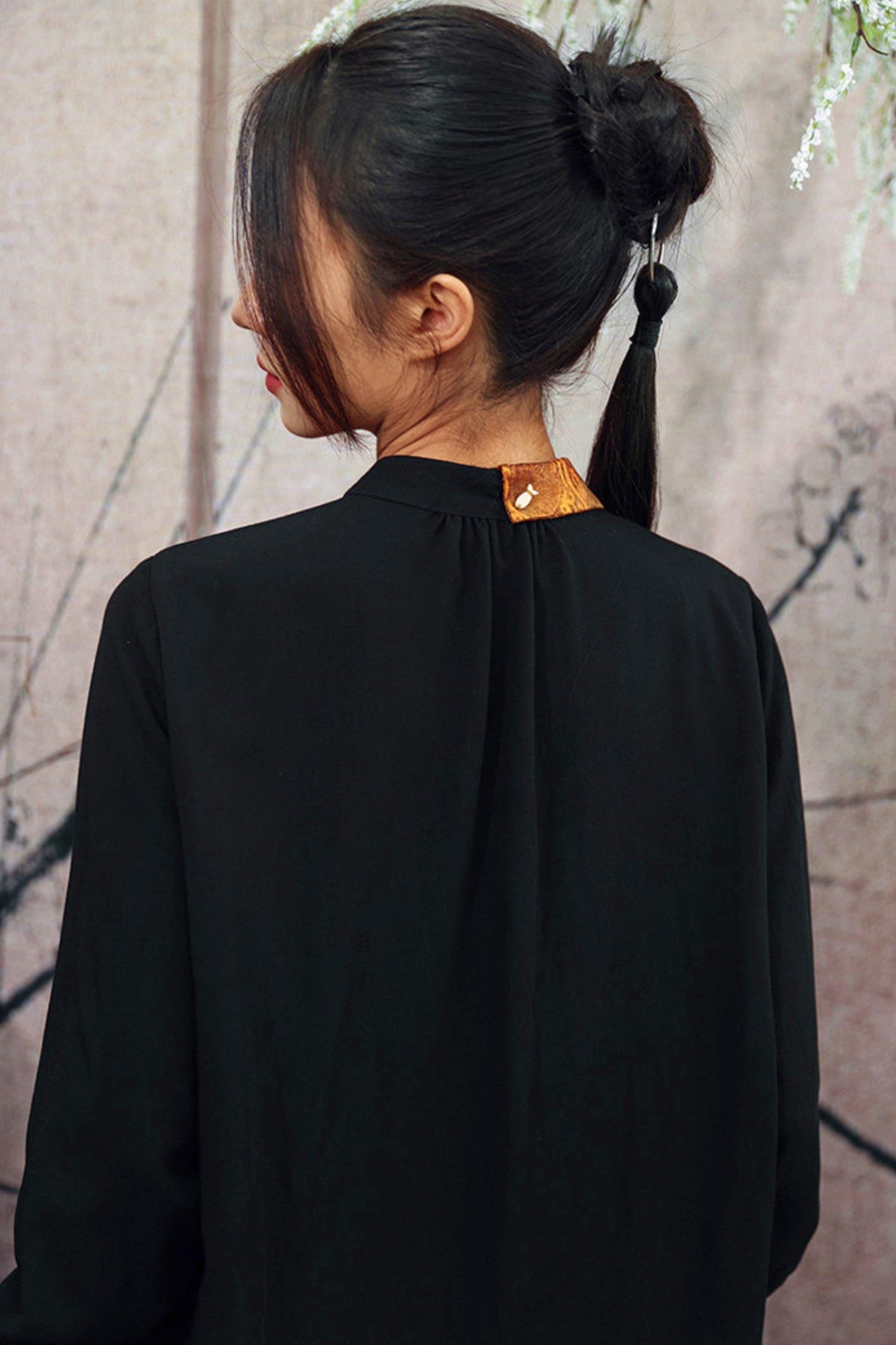 Goldener Drache Diagonal Kragenhemd