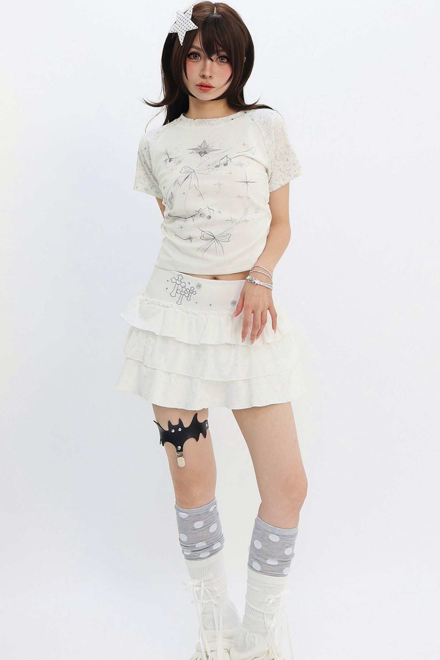Punk Star Y2K Tiered Mini Skirt
