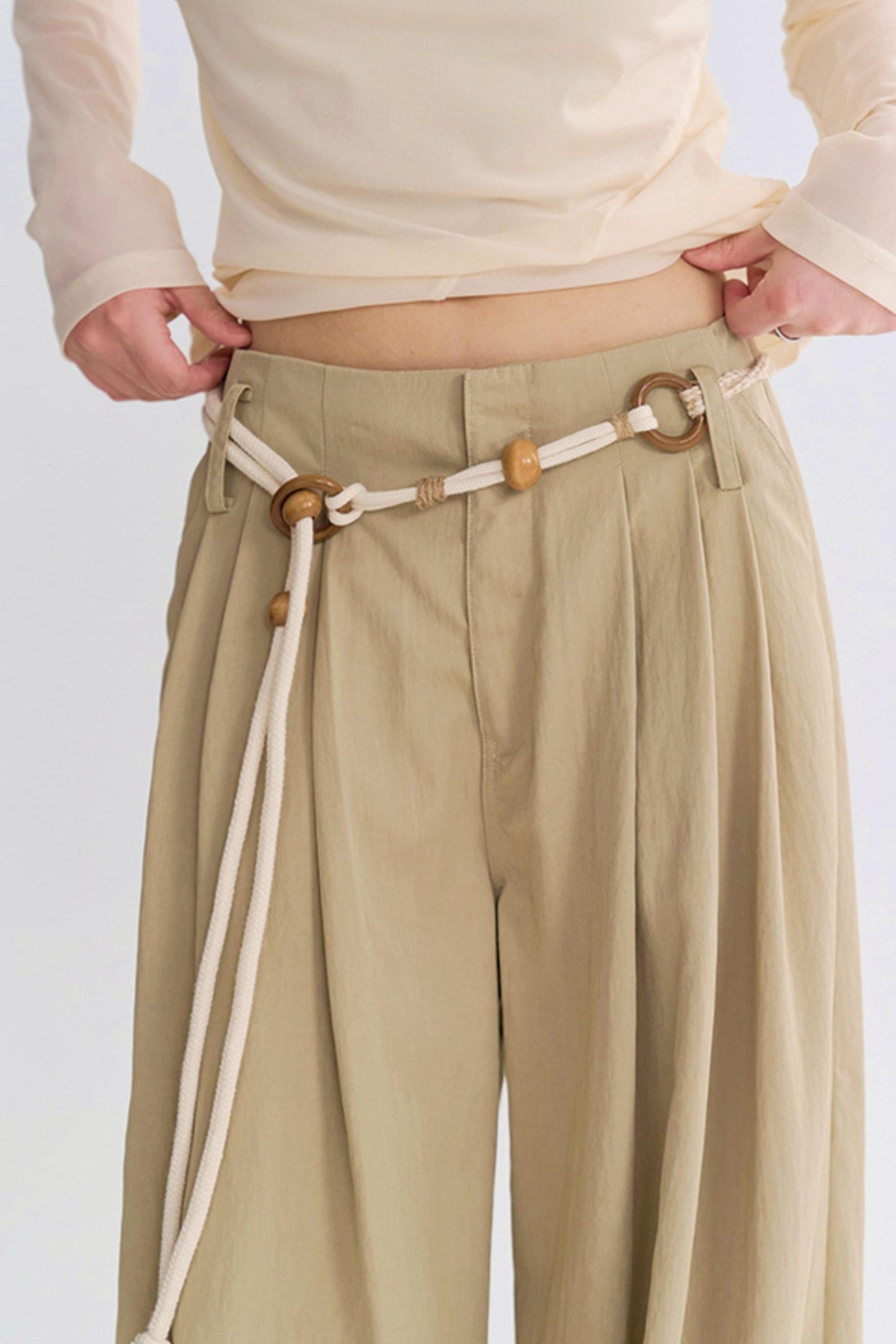 ハイウエストモップスタイルパンツ