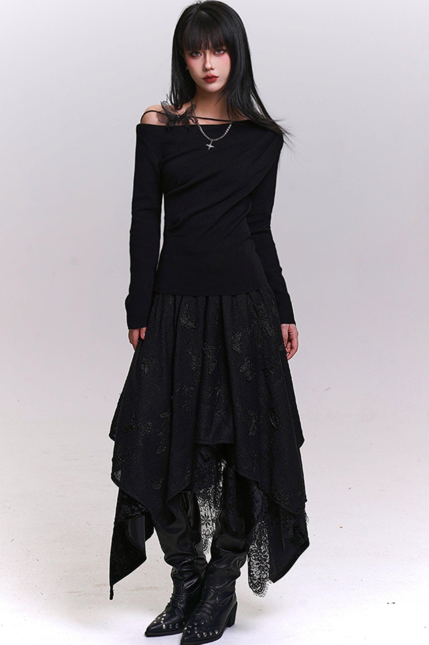 Off-White Butterfly Motif Skirt