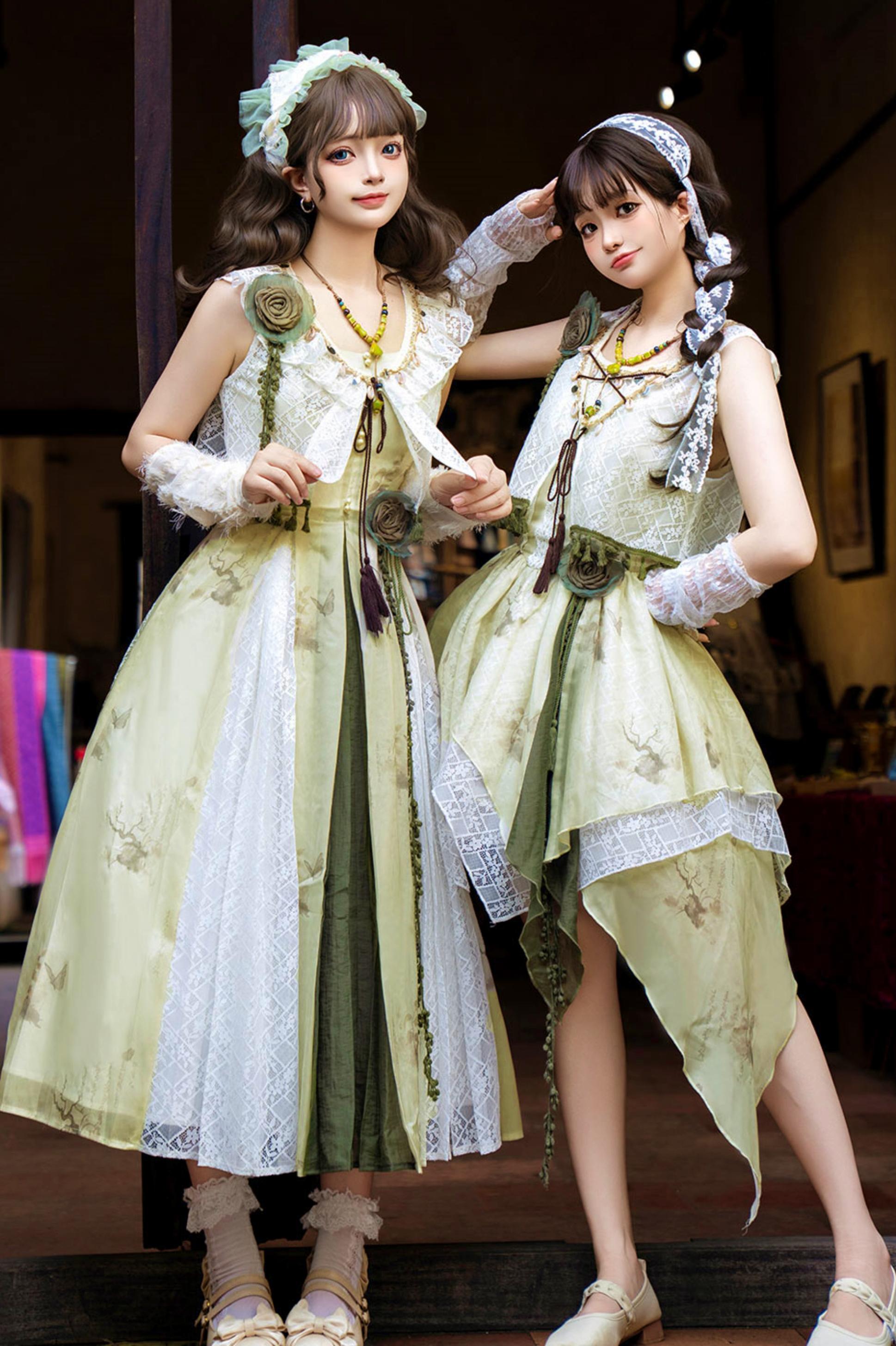 スウィートリゾートスタイルロリータサンドレスセット – Belchic