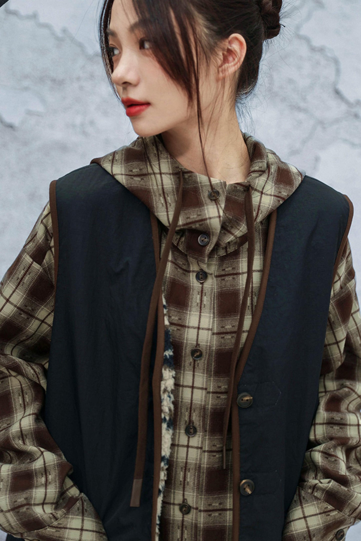 モードフードチェックトップス