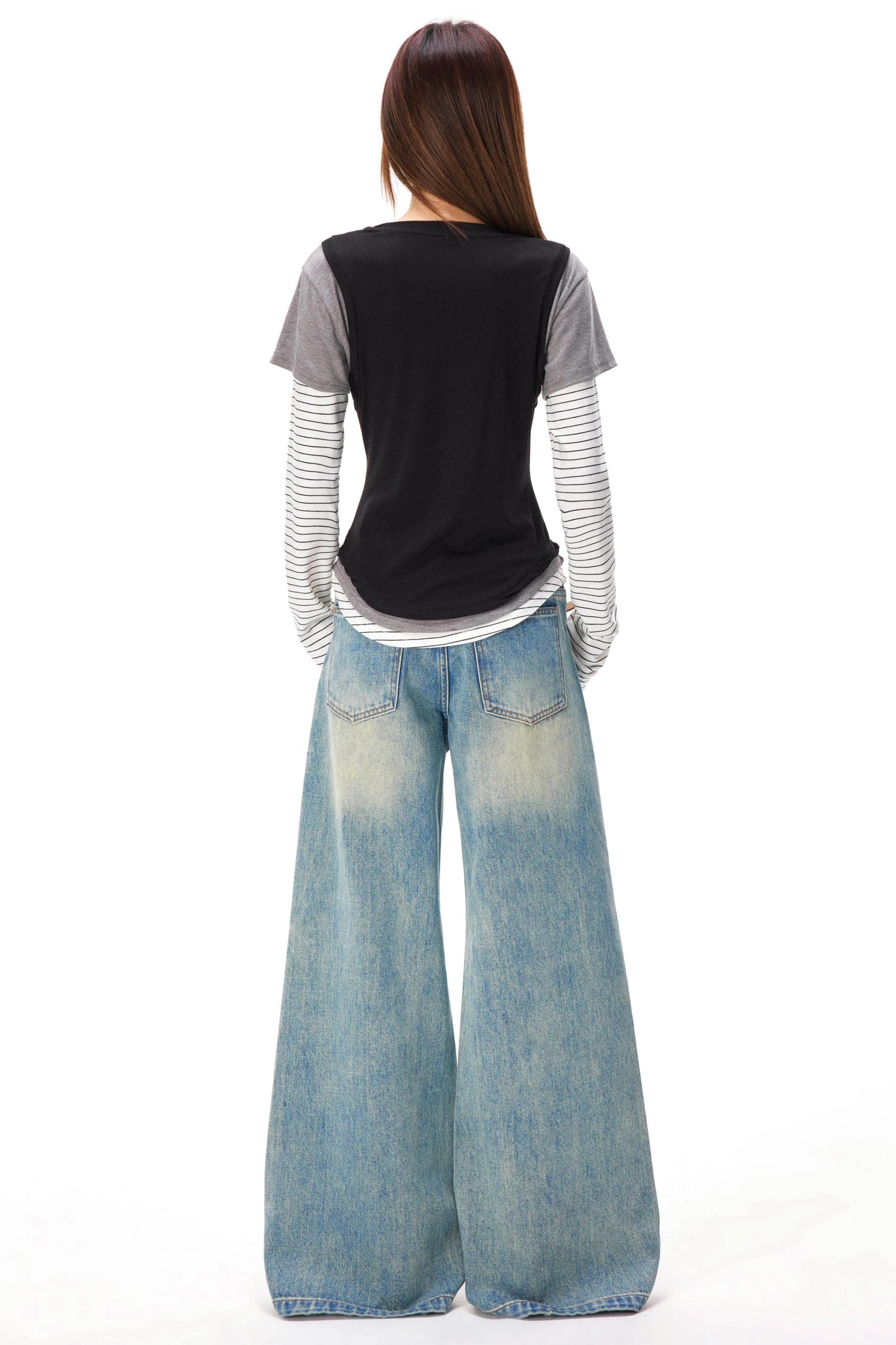 Retro Leopard Patchwork Denim Pants