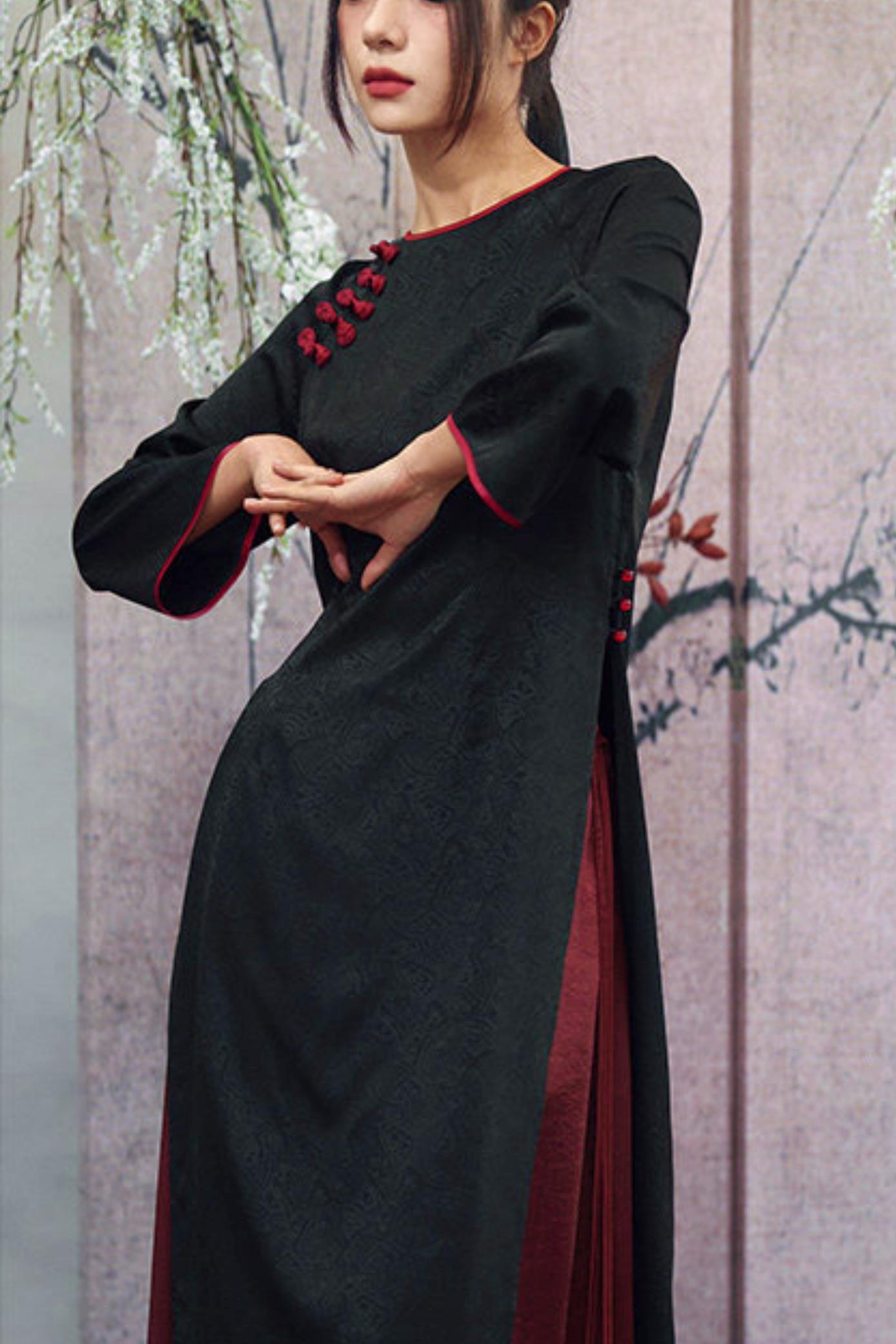 Jacquard Chinese-Style Long Shirt
