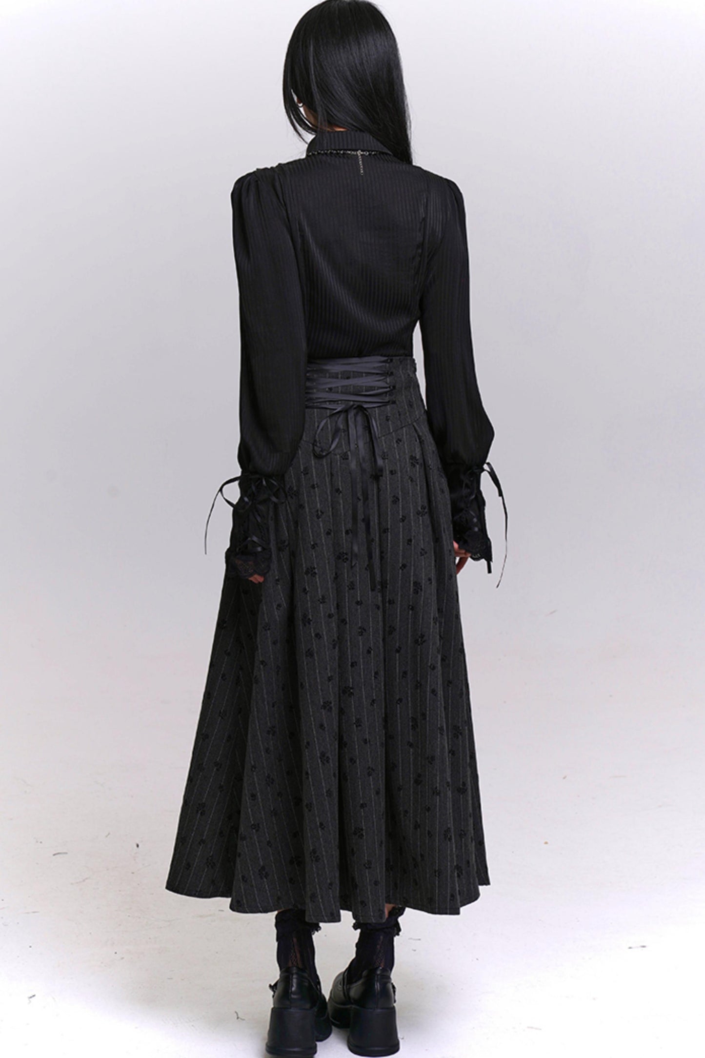 Classic Stripe Pattern A-line Skirt