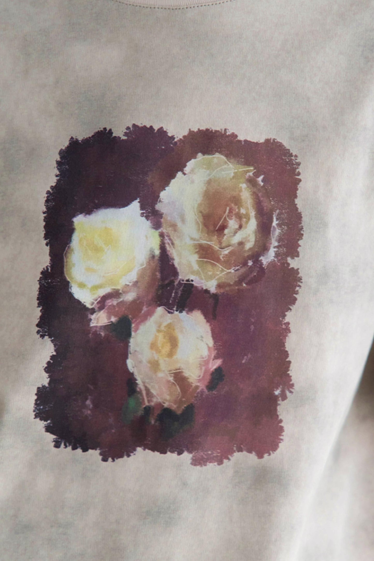 ローズプリントタイダイTシャツ