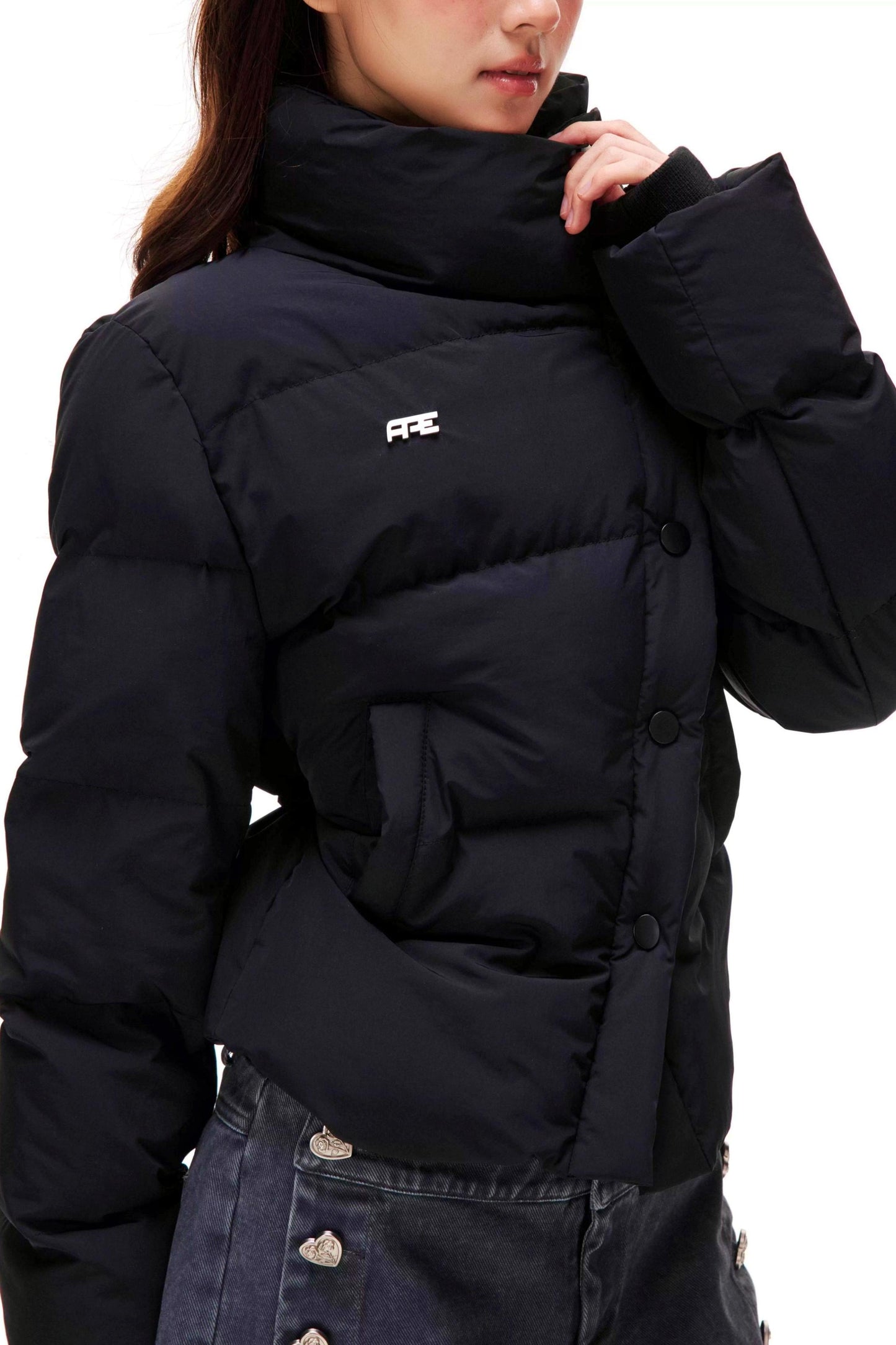 American Retro Stand Collar Down Jacket