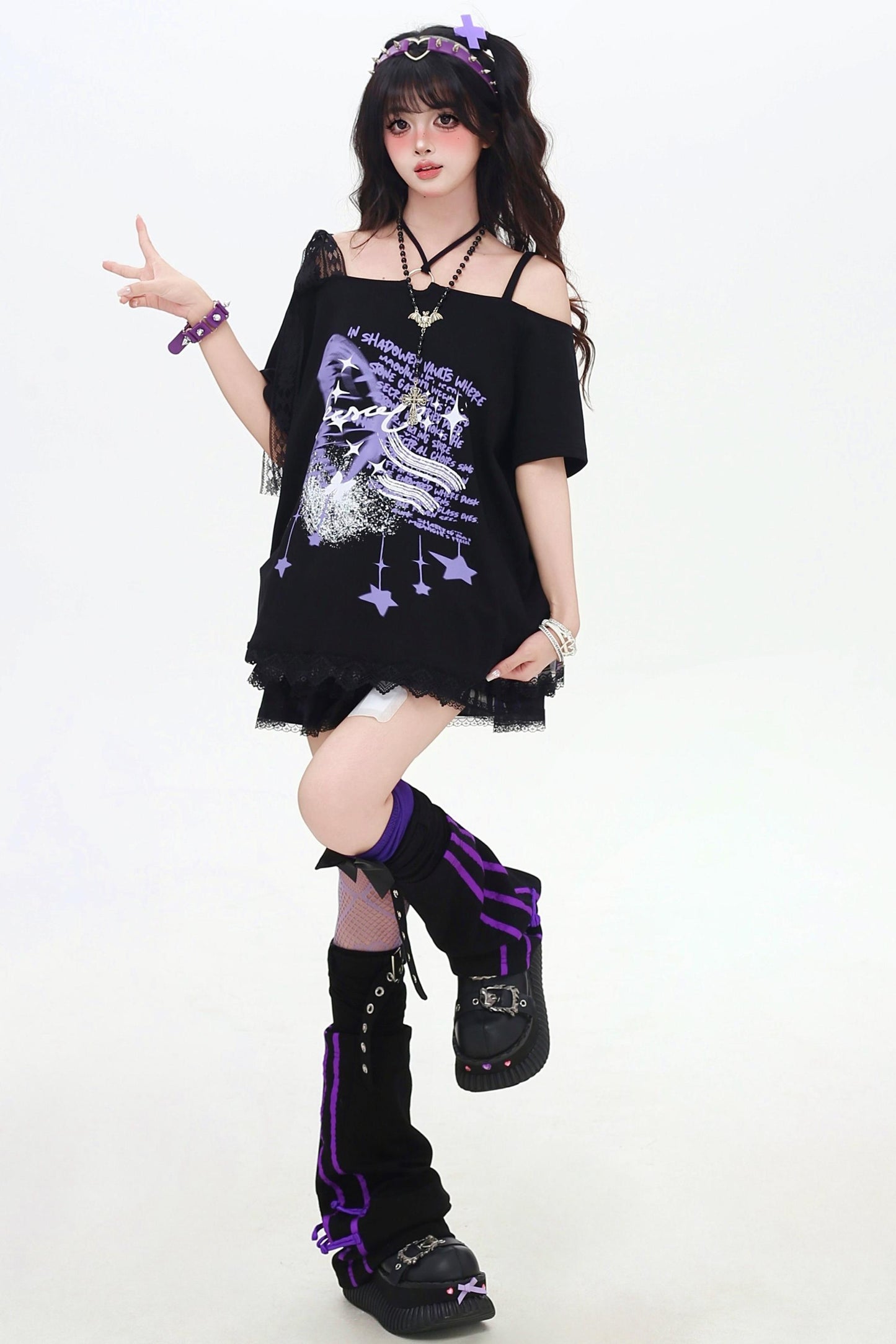 アジアンワンショルダールーズTシャツ