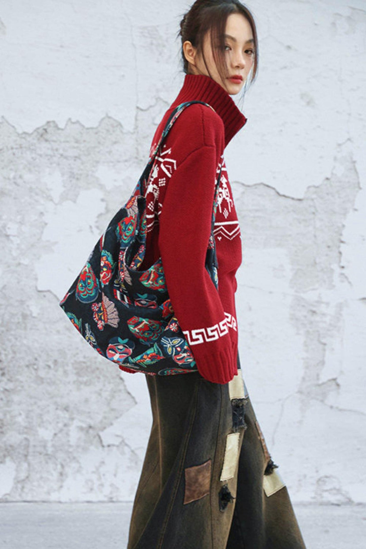 Chenille face mask tote