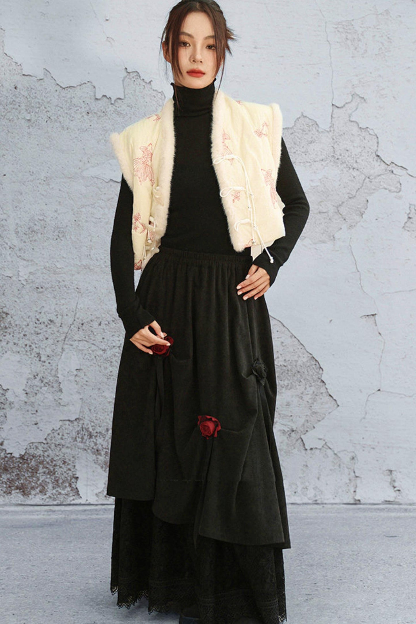 Coy Embroidered Winter Vest