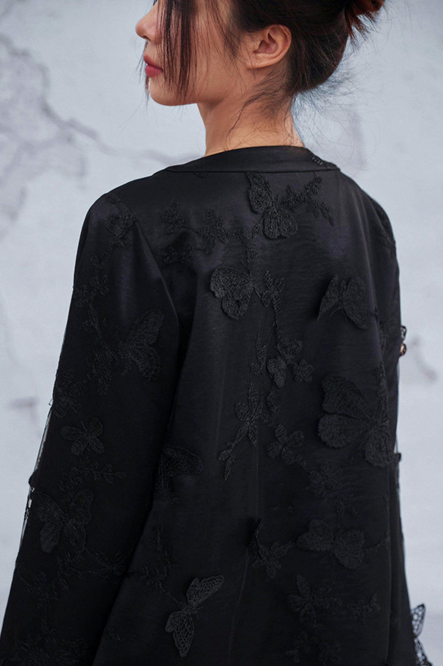 Sheer Satin Chinese-Style Jacket