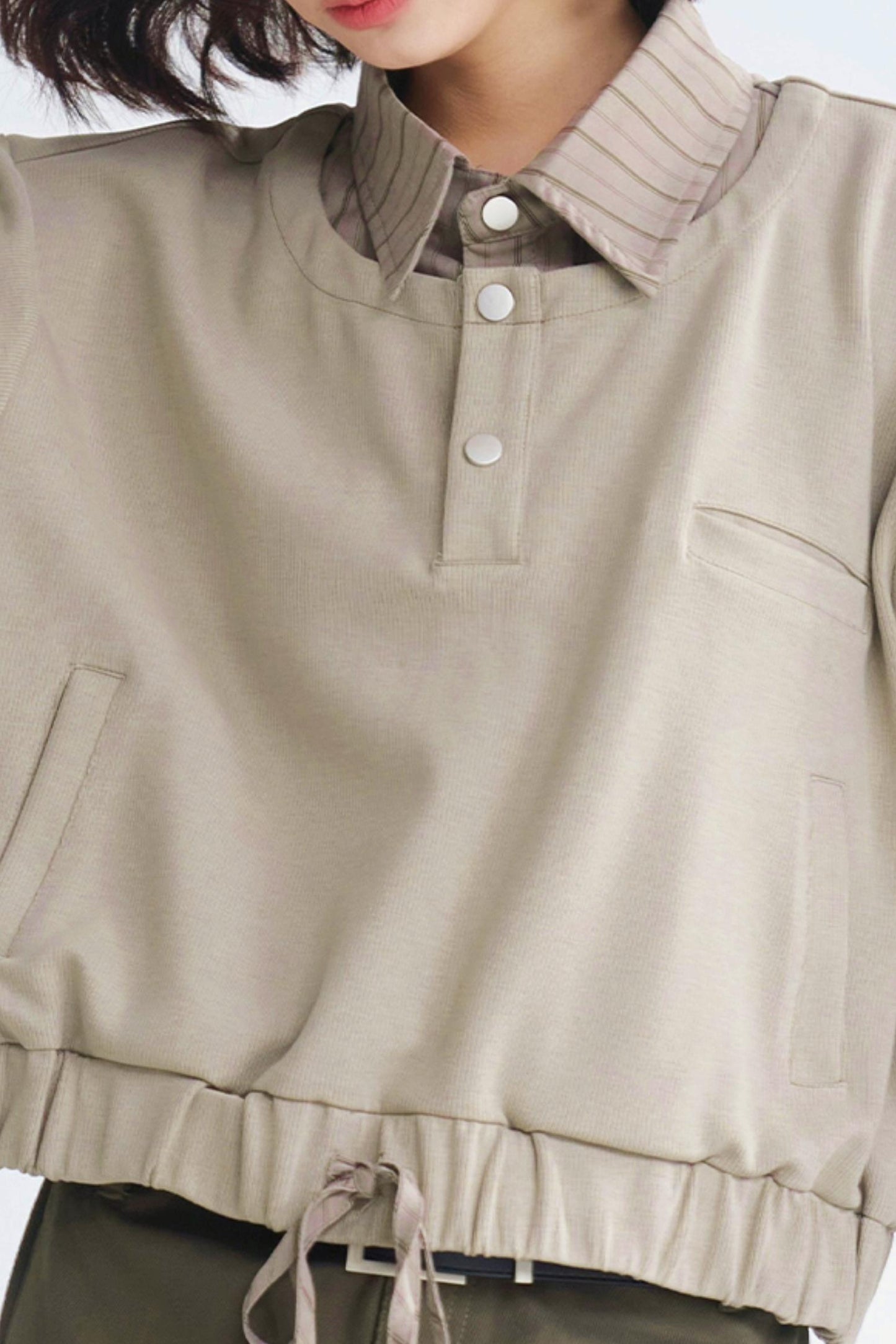 Layered Look Collar Sweater Top