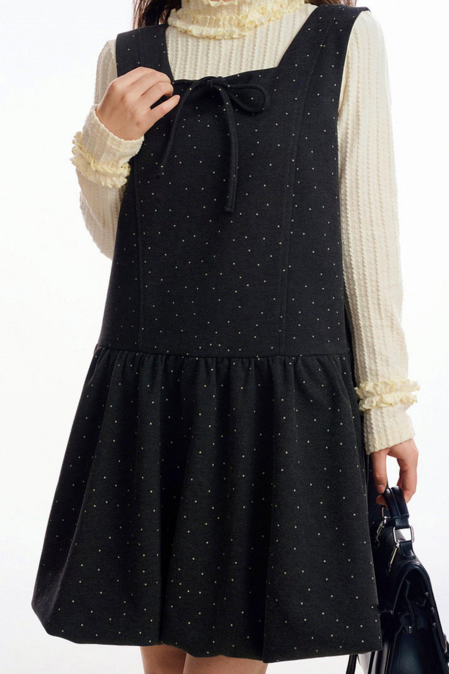 スウィートリトルドットバルーンベストドレス