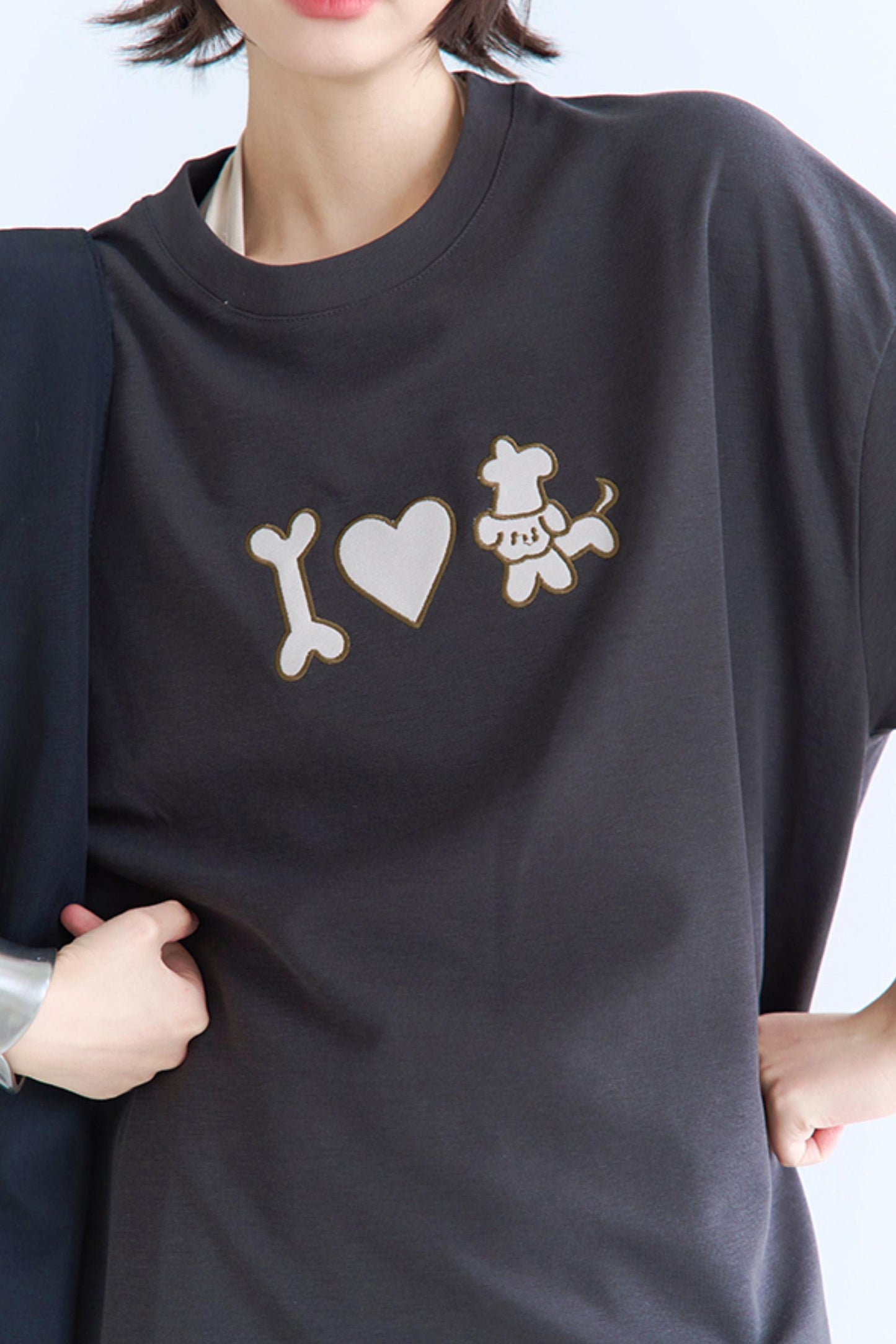 Embroidered Papi Crew Neck T-Shirt