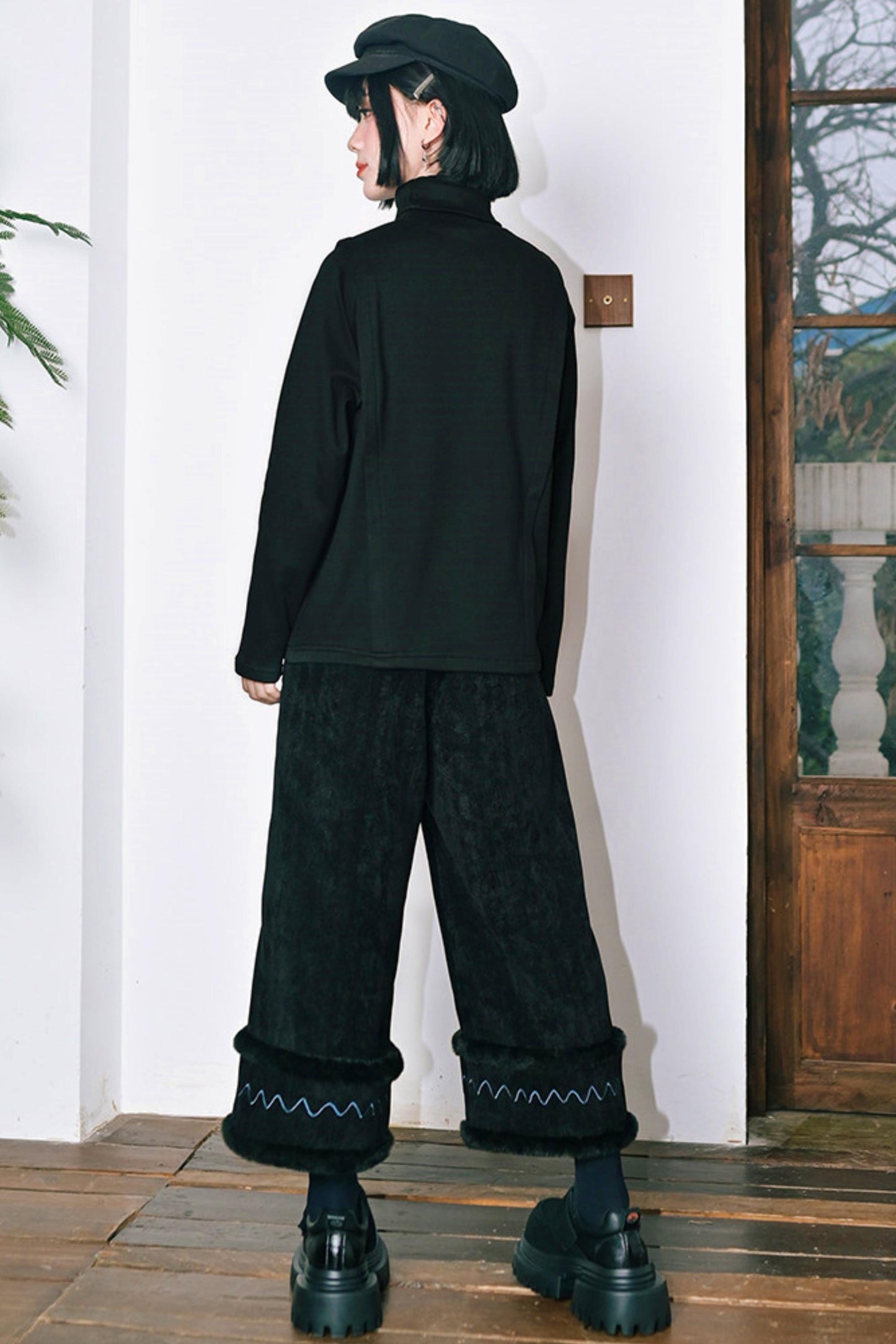 モードエンブロイダードシェニールパンツ