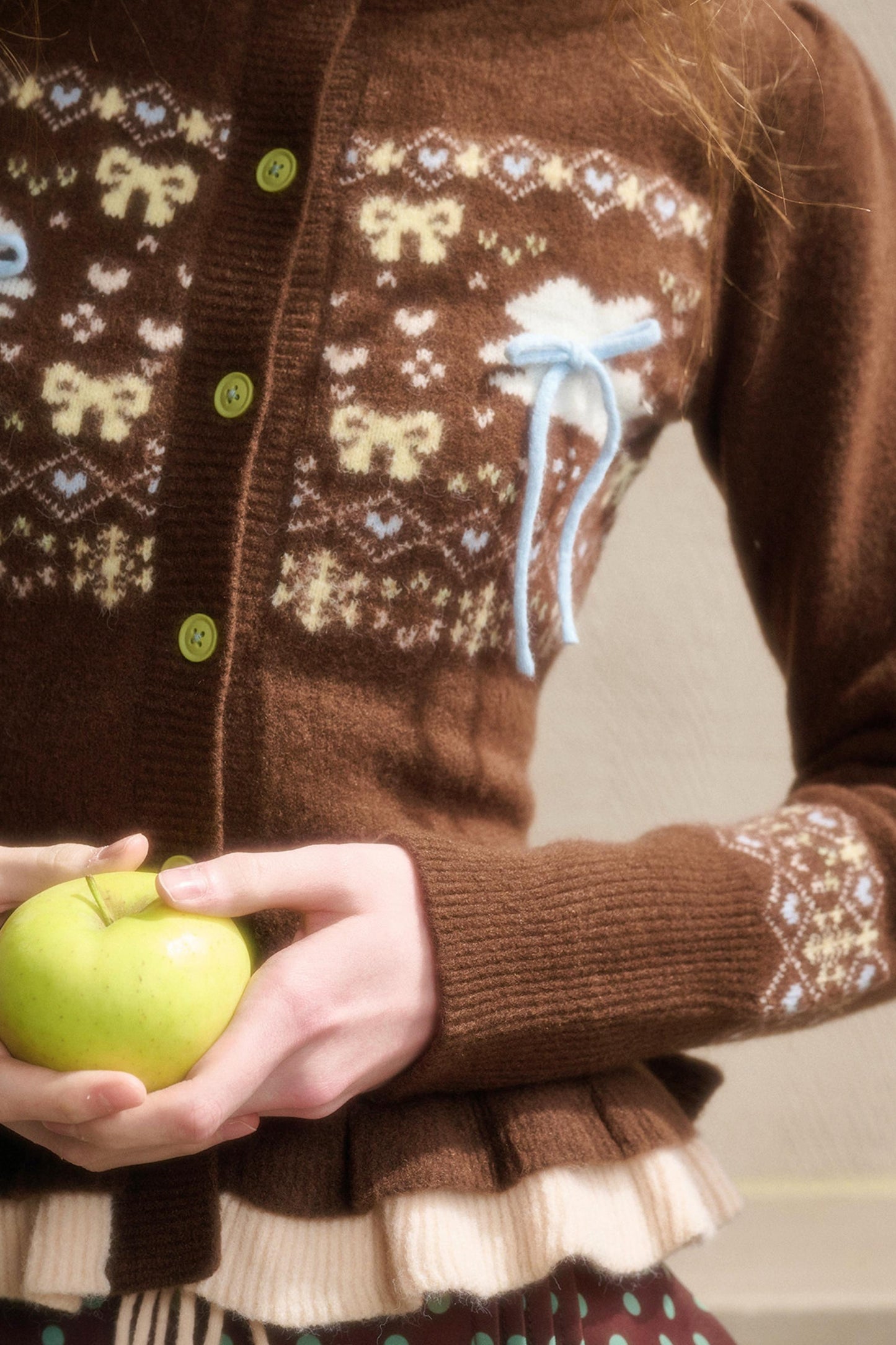 Ribbon Fair Isle Cardigan + Skirt