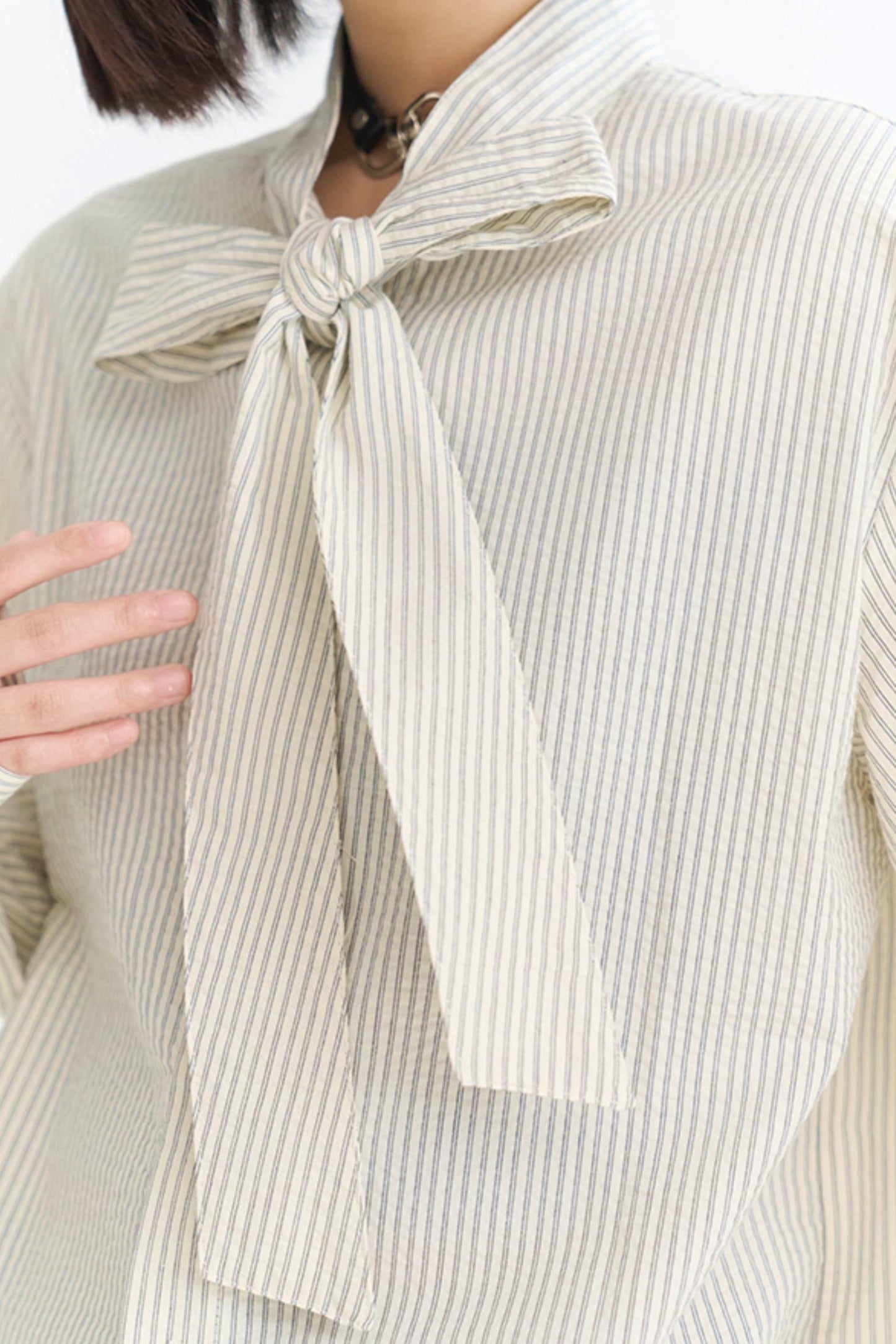 Relaxed Fit Tie Detail Shirt