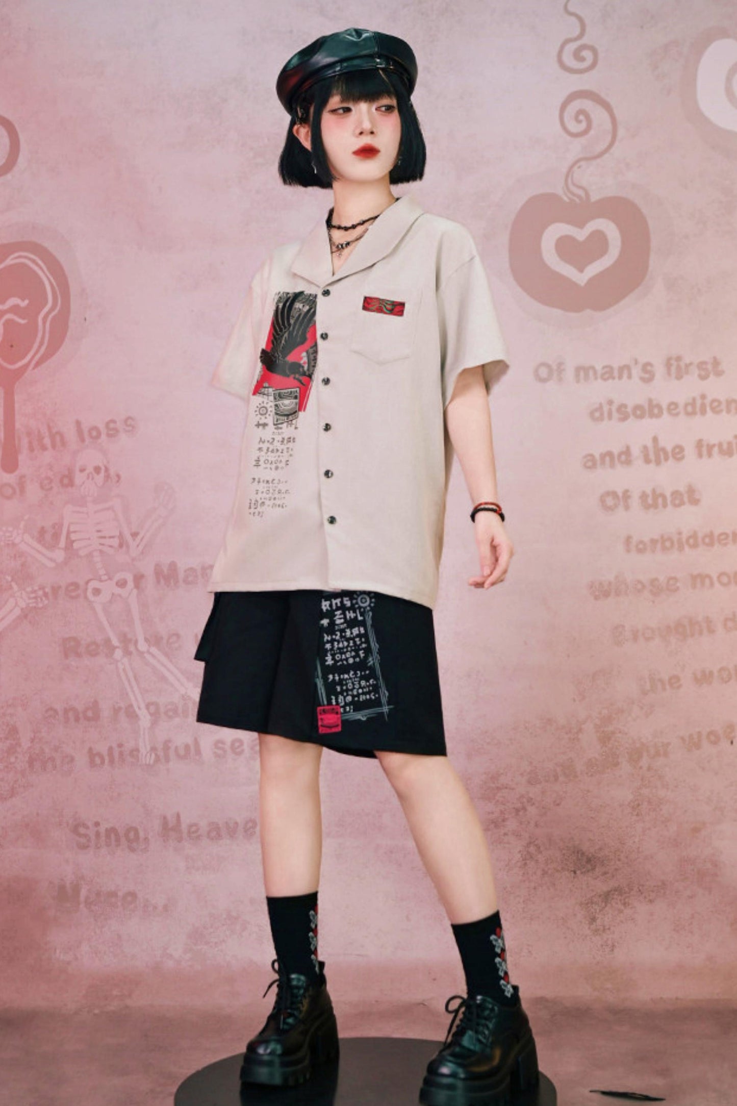 暗号チェーンワイドショートパンツ