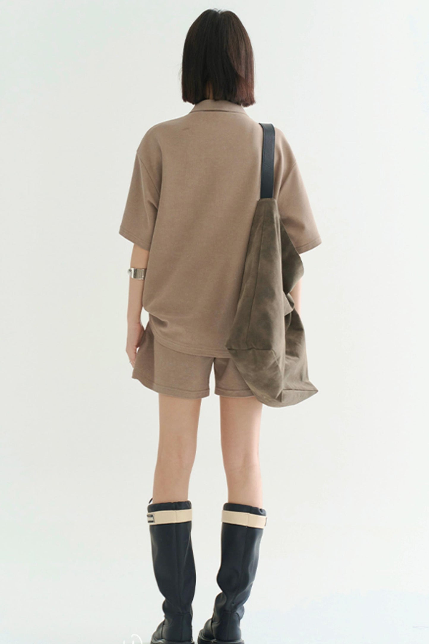 カジュアルモードポロトップス+ショートパンツ