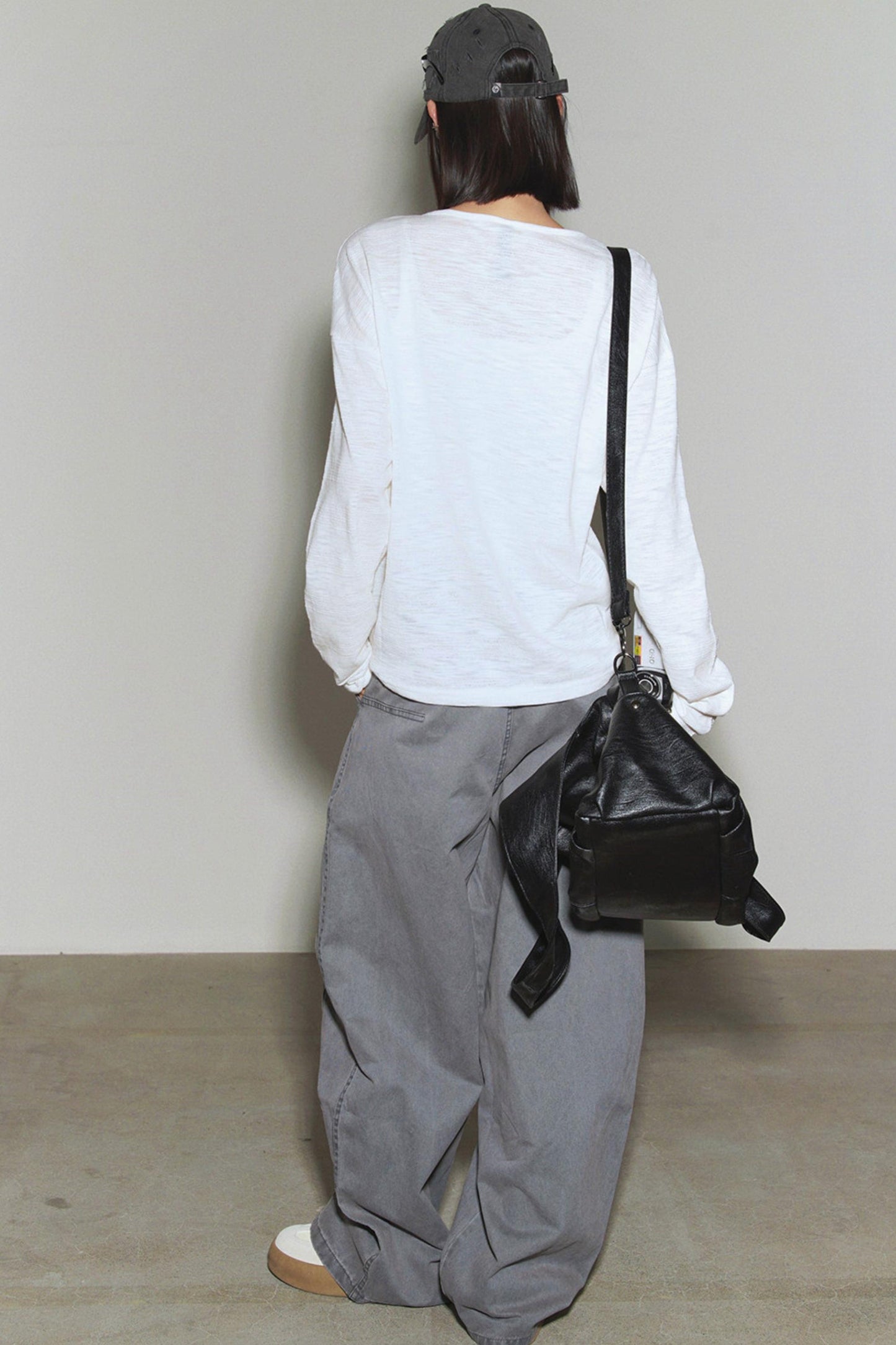 3D Cut Pleated Denim Pants