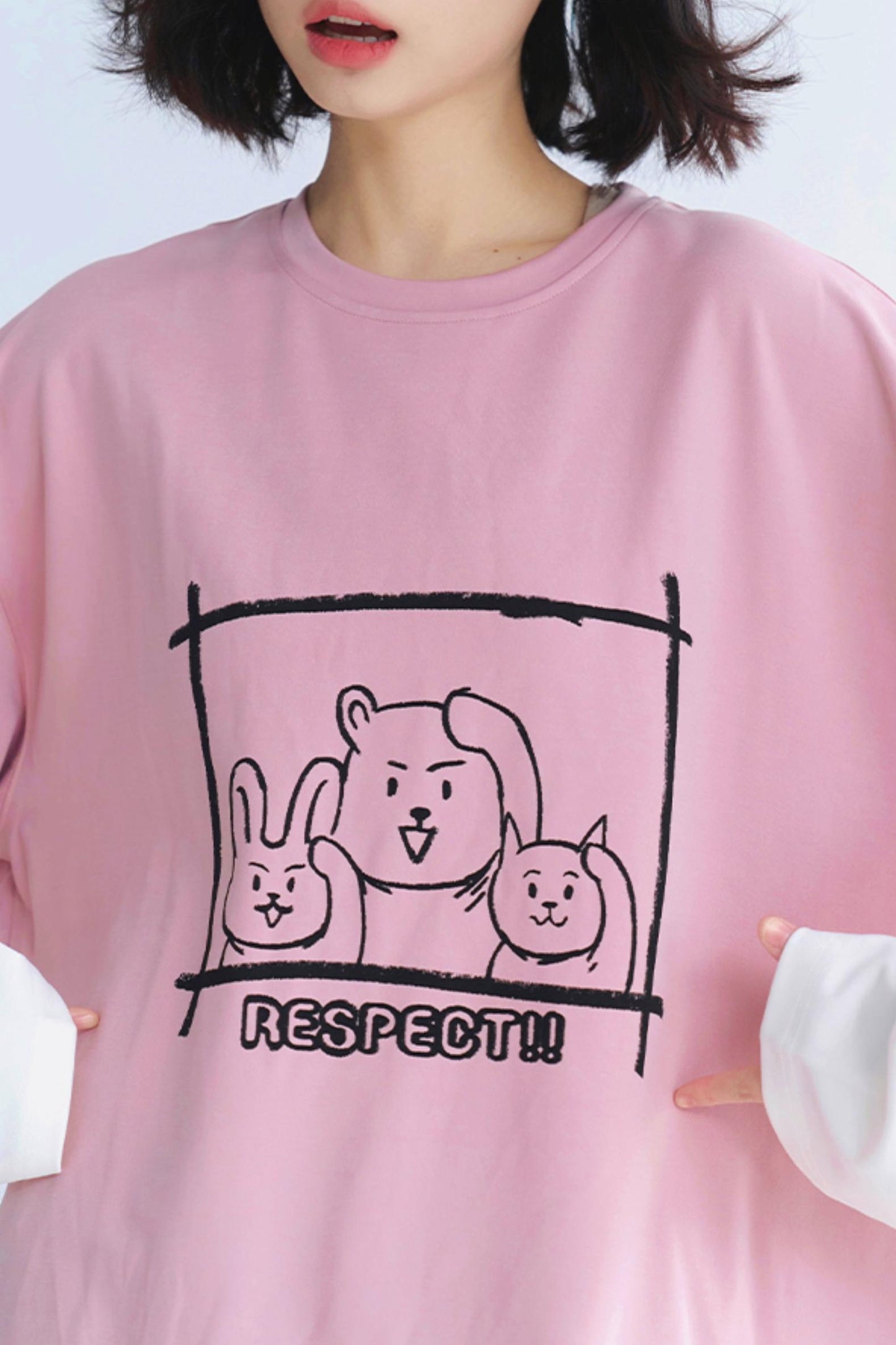 Relaxed Fit Round Neck Layered T-Shirt