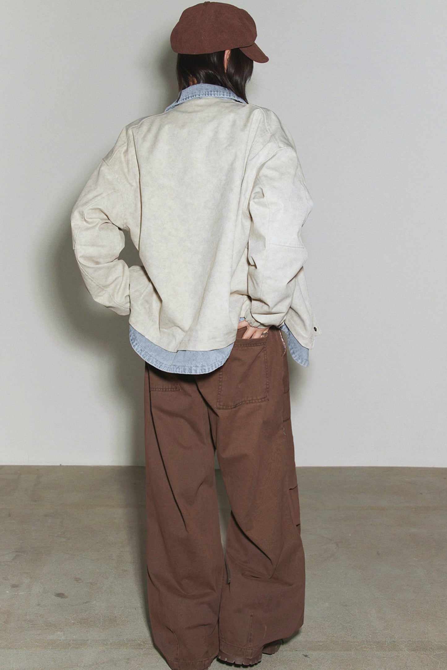 デニムパッチワークカラーブロックジャケット