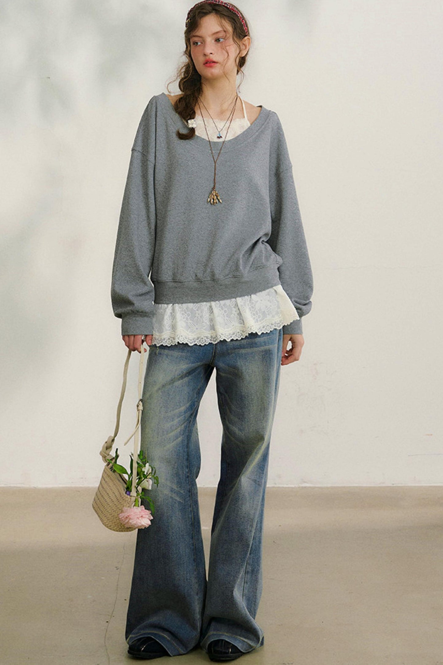 ルーズデニムパンツ