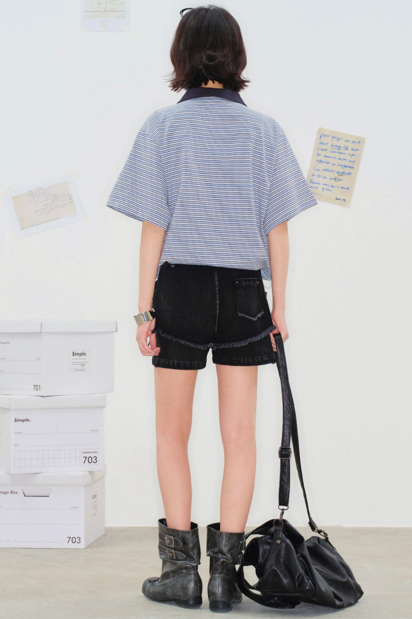Top polo corto a righe