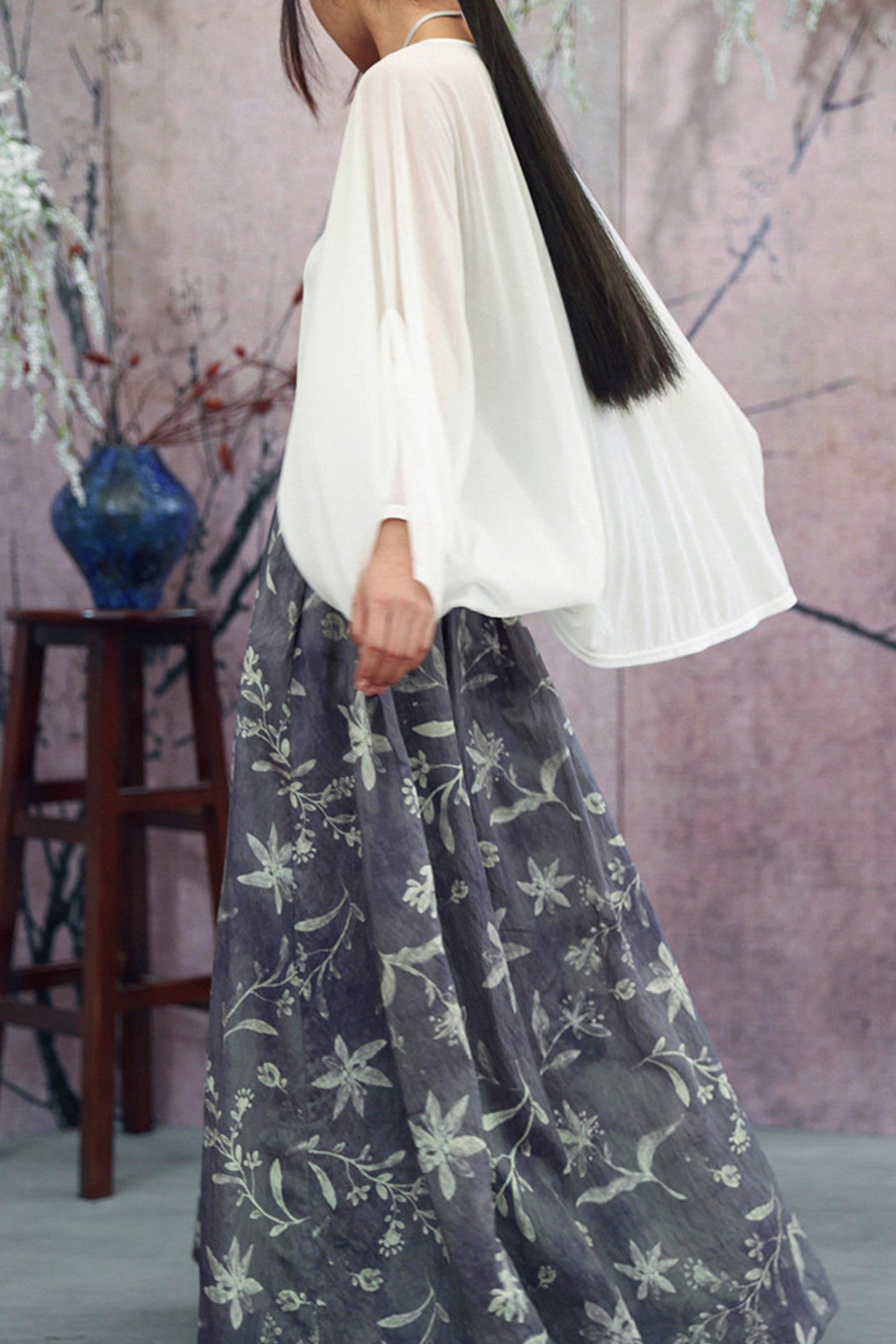 White/Black Dolman Sleeve Sheer Cardigan