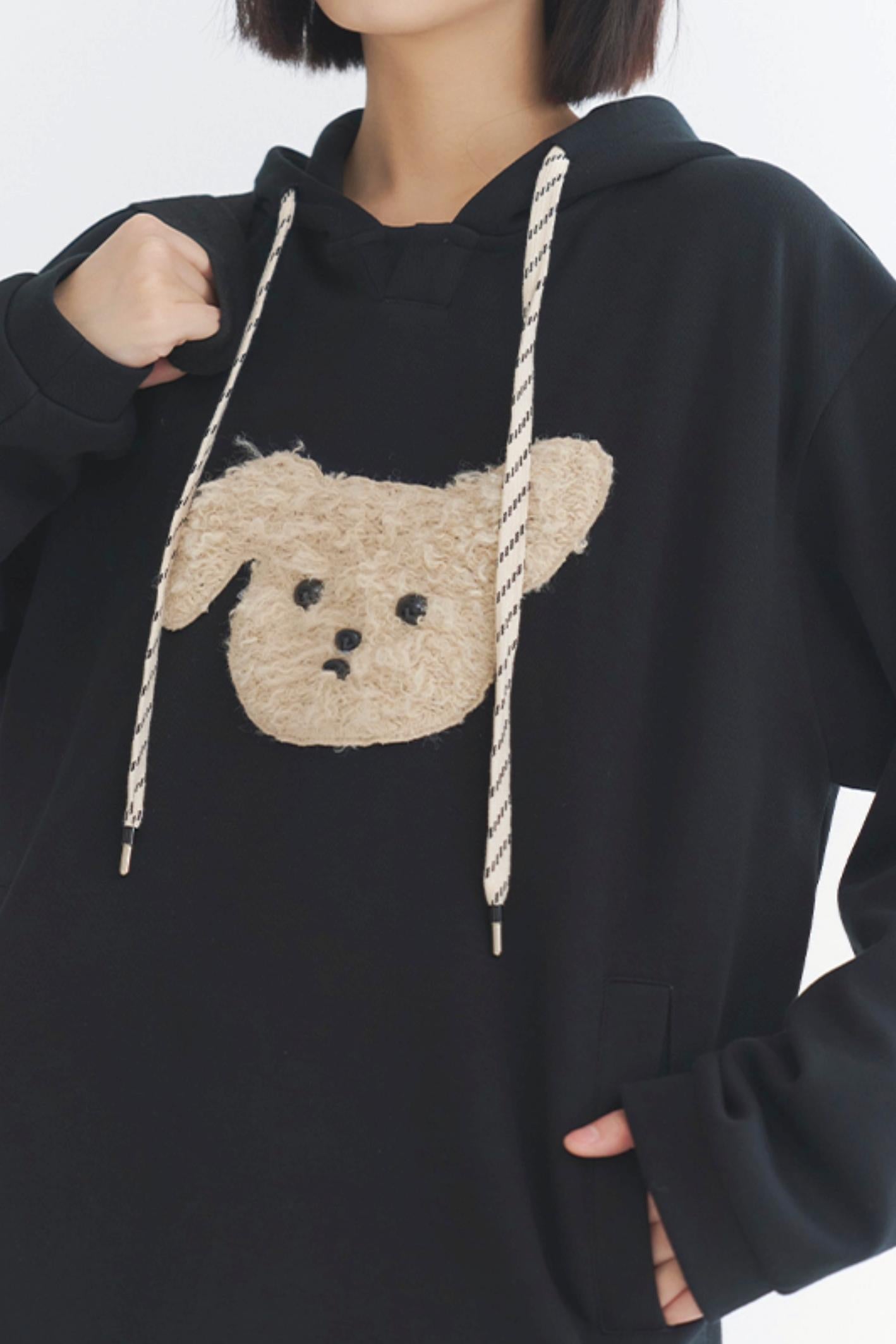 Gravity Museum Plush Puppy Sweatshirt - Women's Winter Comfort Top 2024