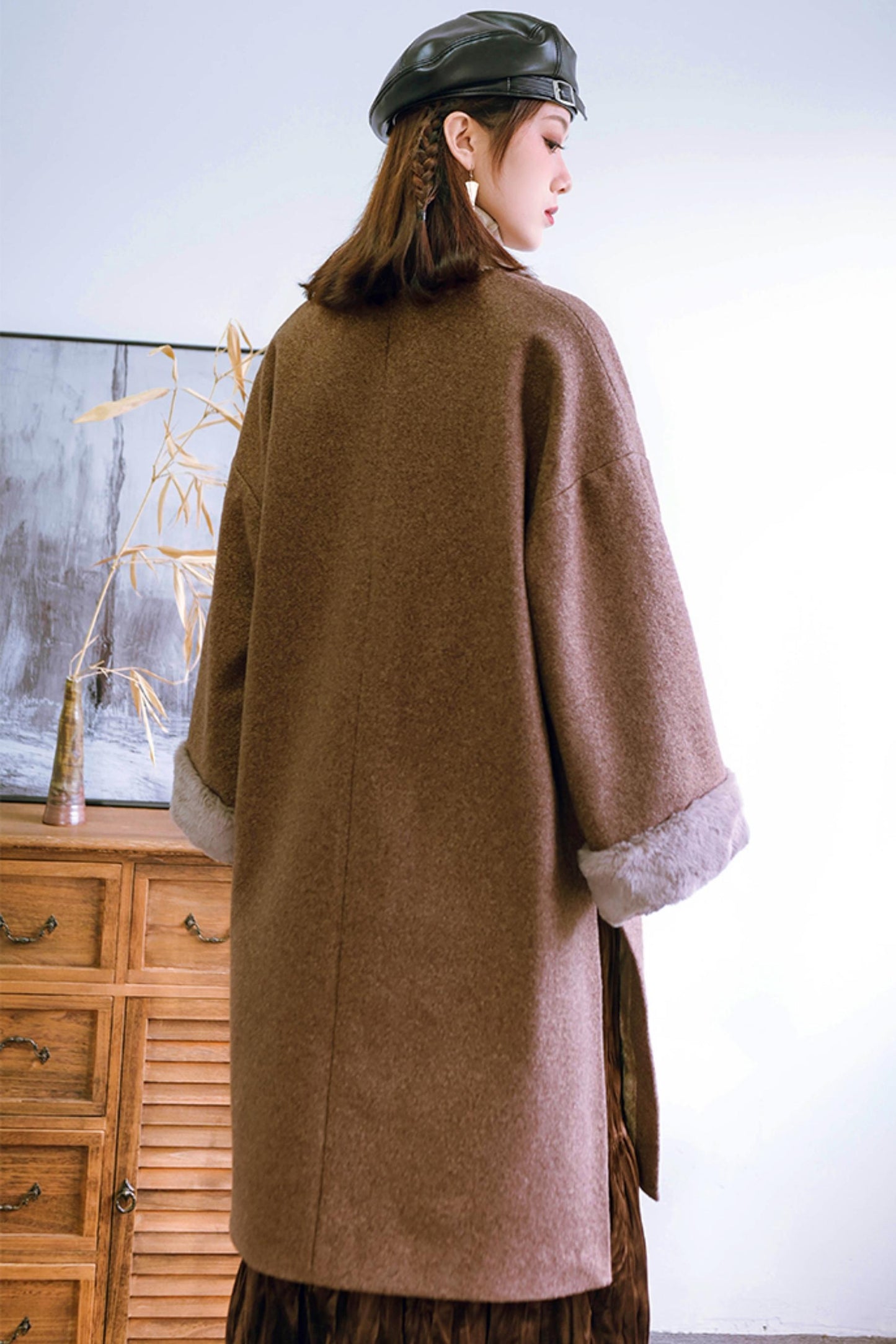 チャイニーズスタイルブラックツイードジャケット