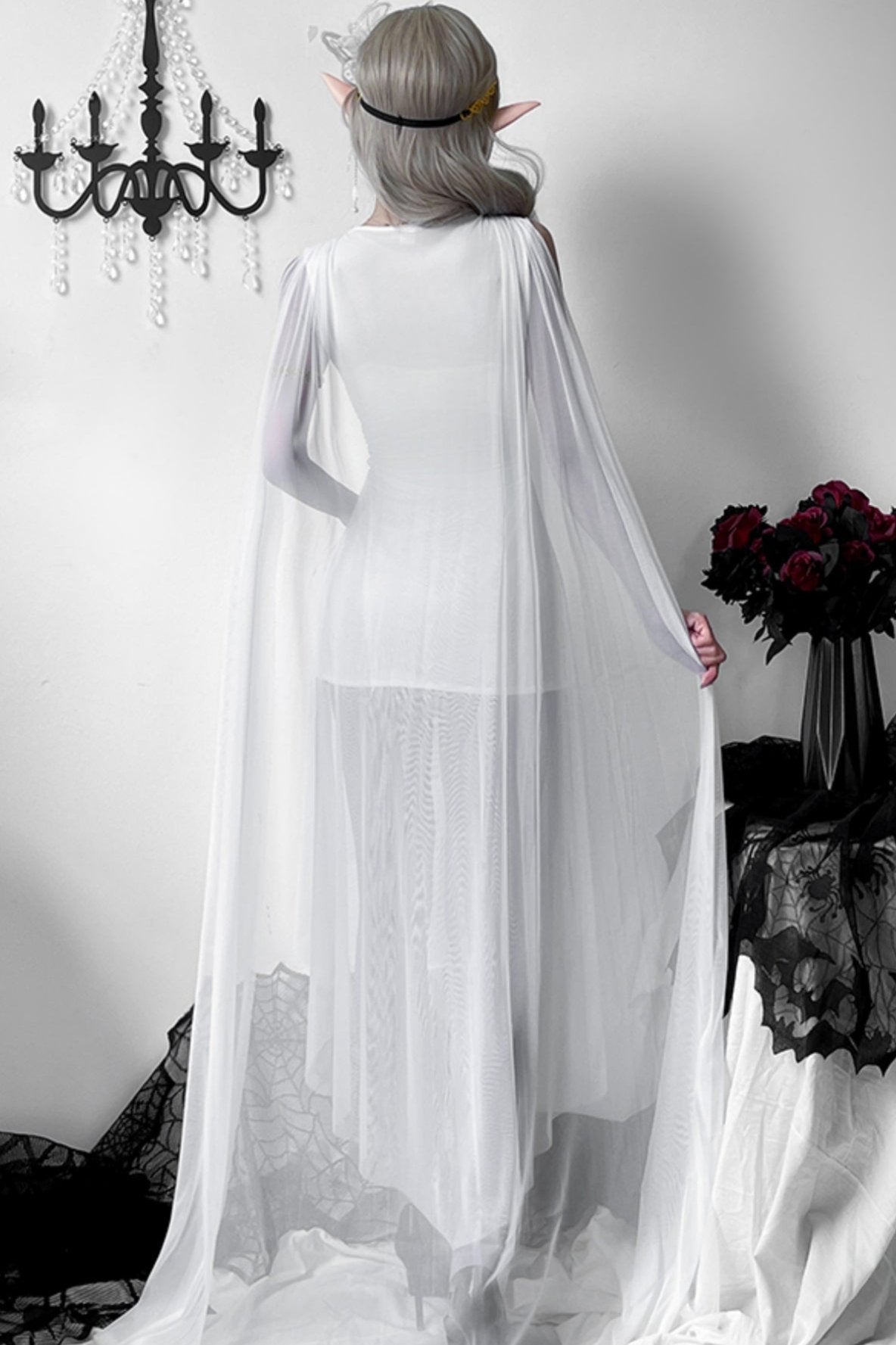 ホワイトゴッデスコスプレロングドレス