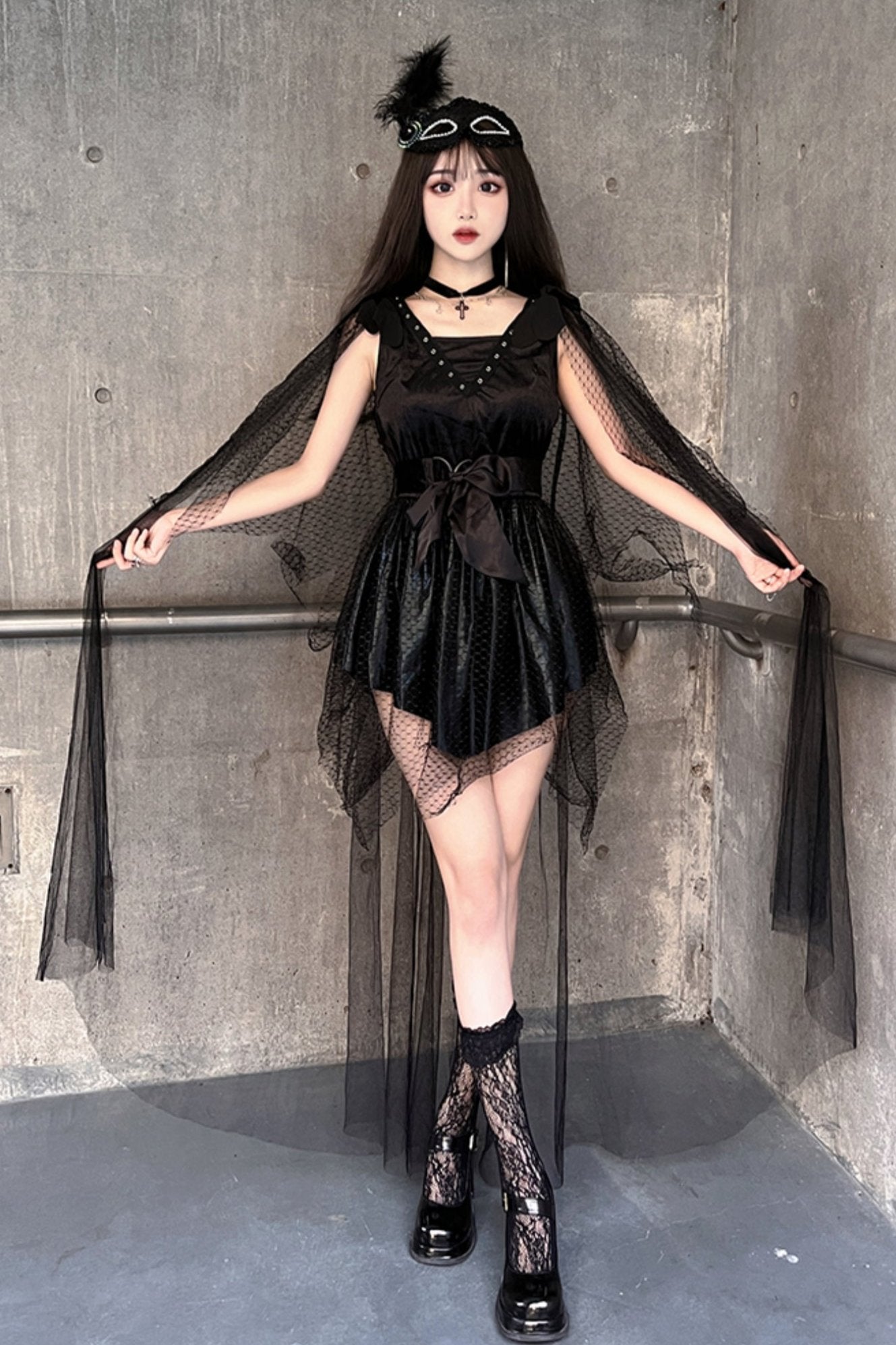 black elf dress Medieval Dark Elf Dress Set Renaissance Gothic Costume Inner Dress Corset Dress Set with Cape daizbella