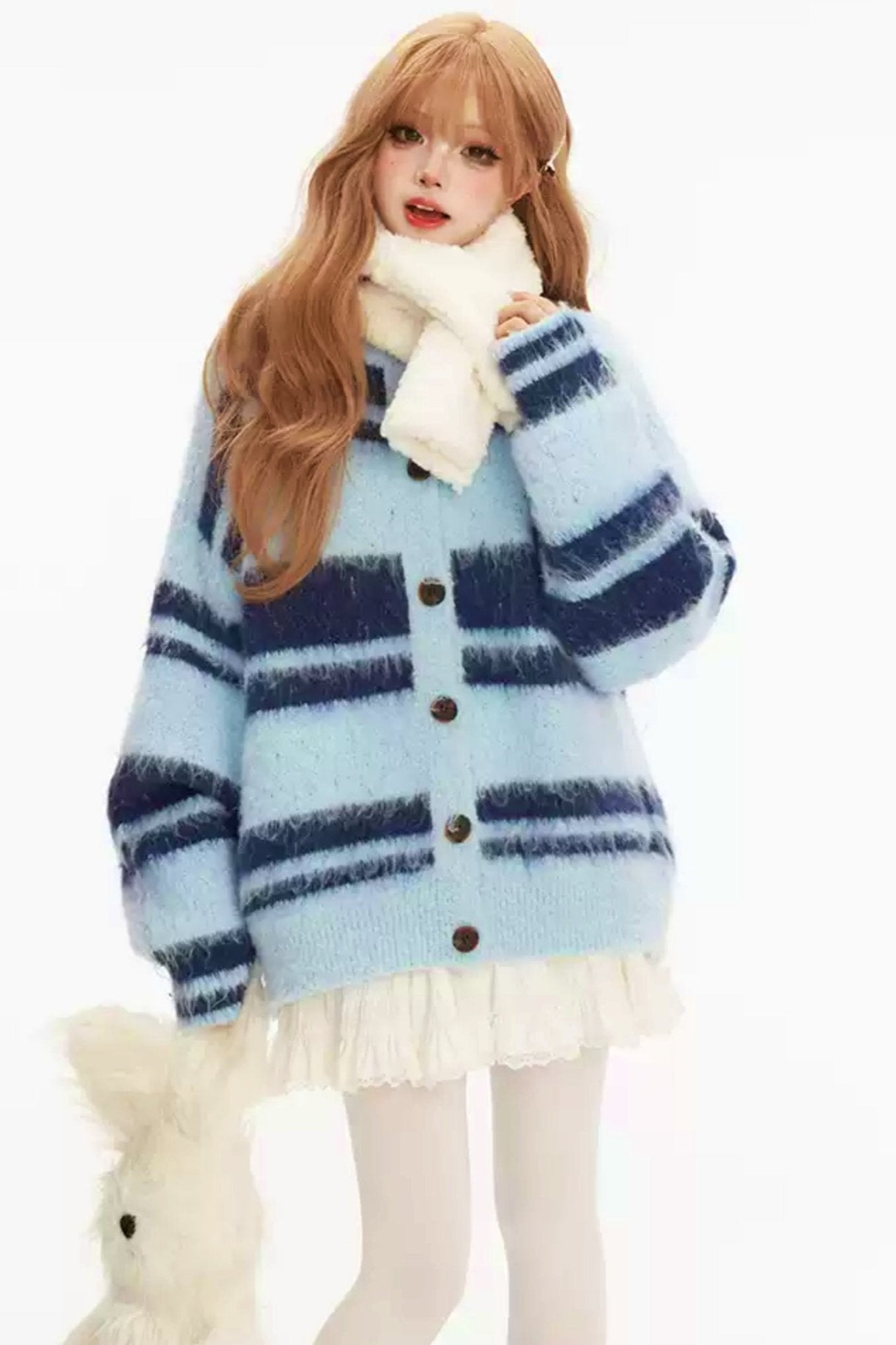 ヴィンテージストライプルーズニットカーディガン – Belchic