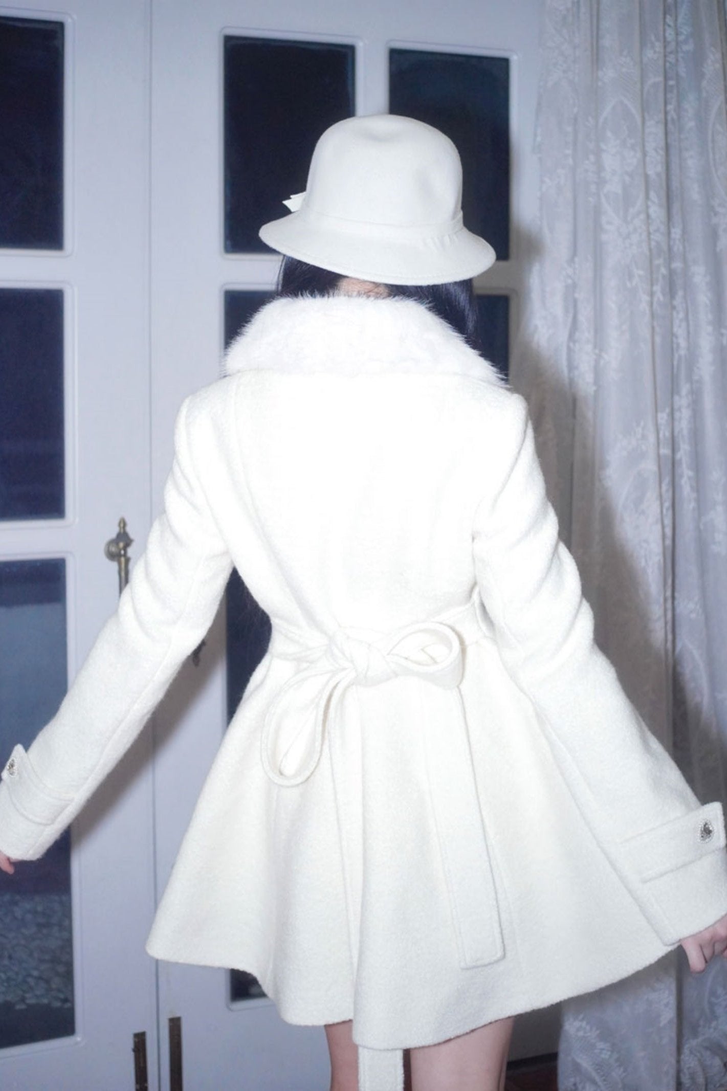 ファーカラ―ウィンタ―ウールコート