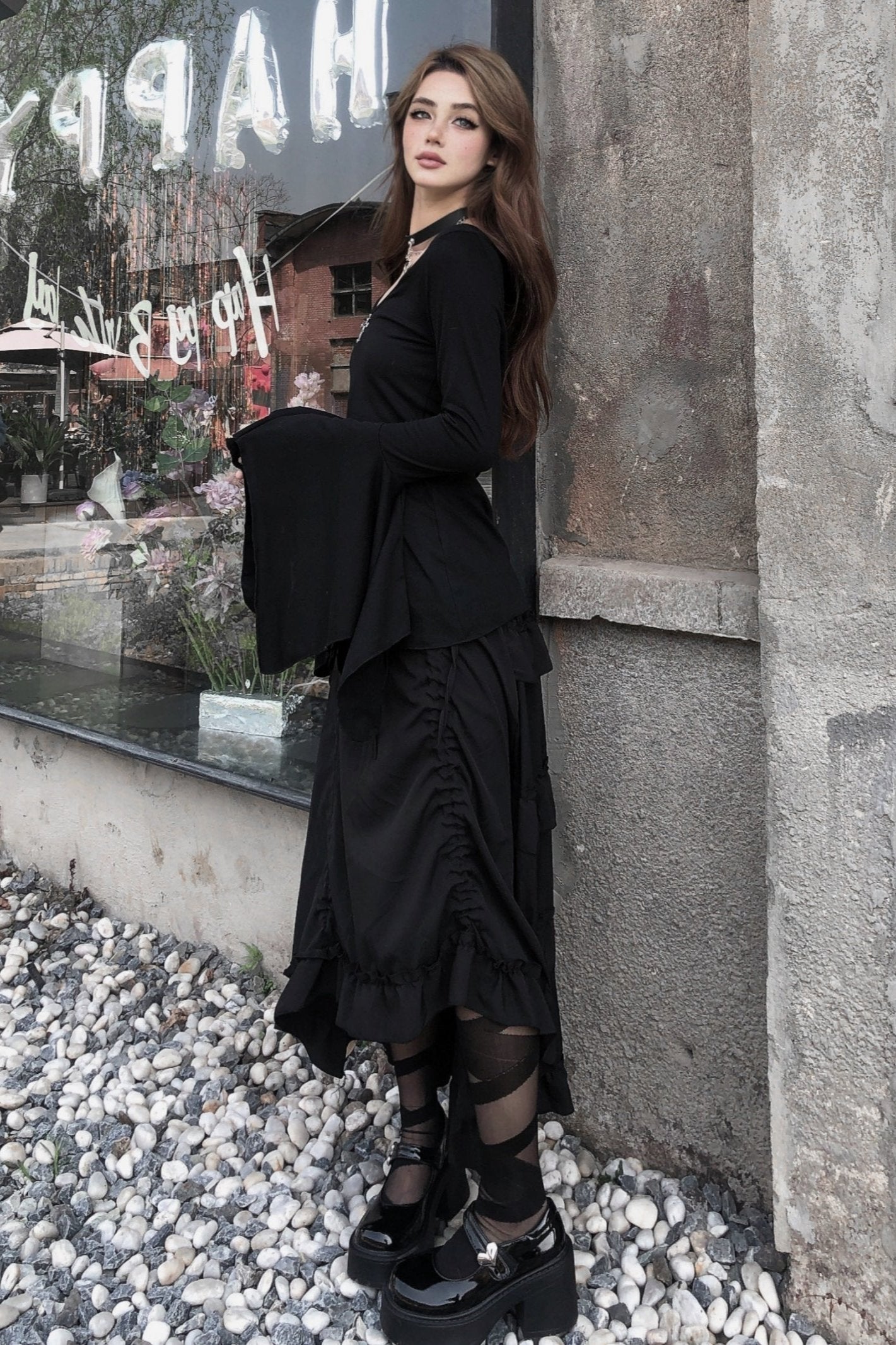 Japanese Irregular Bell Sleeve Tops