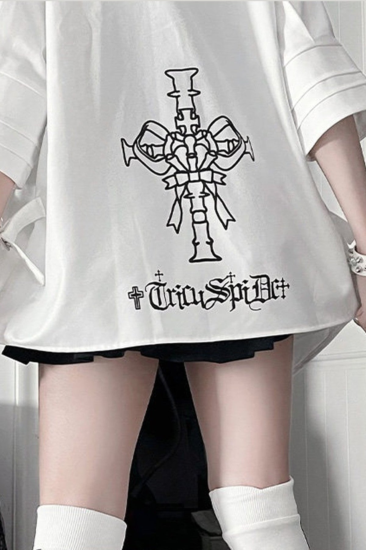 Deconstructed Metal Tie Short-Sleeved Shirt