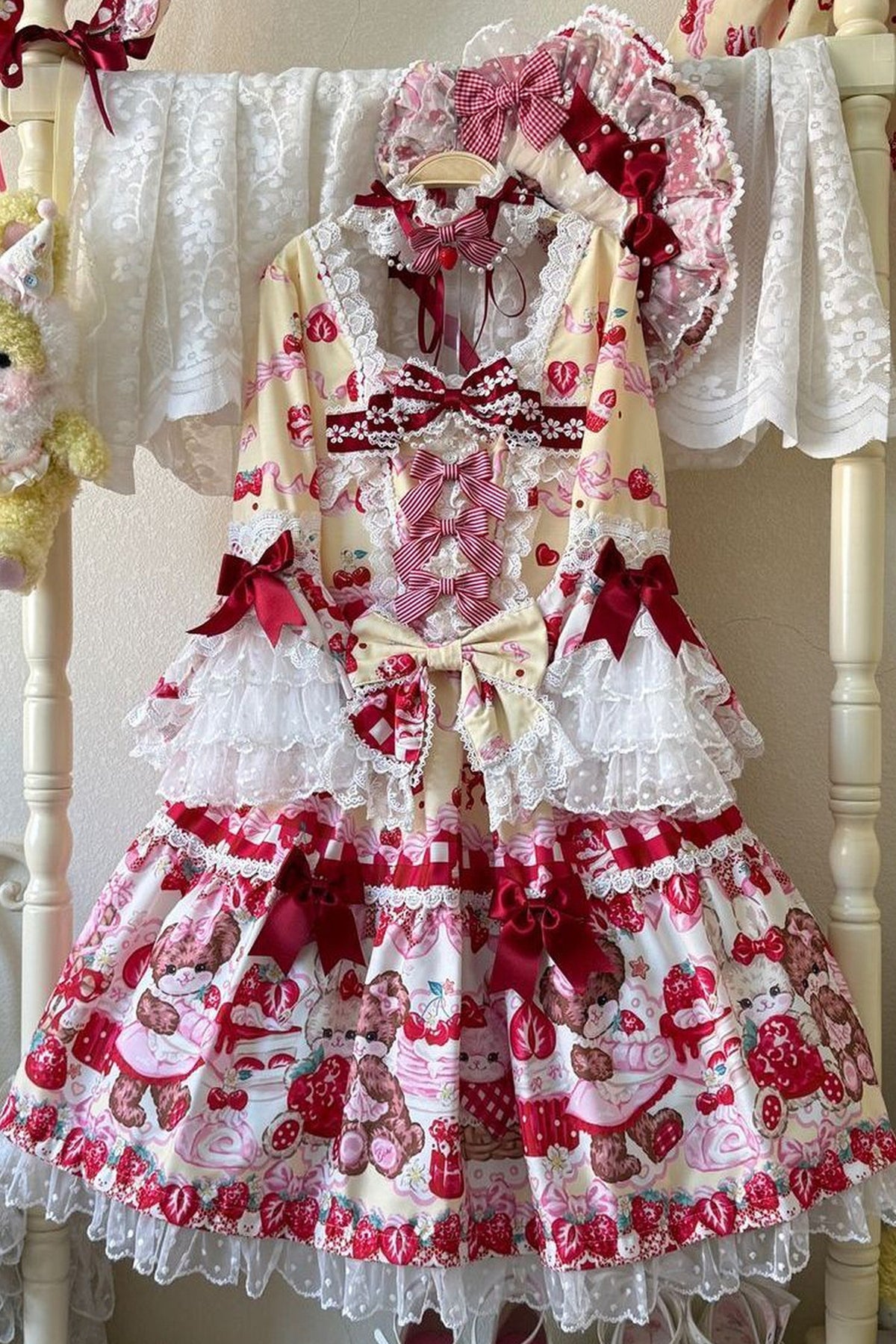 Berry Rabbit Bear Long Sleeve Dress