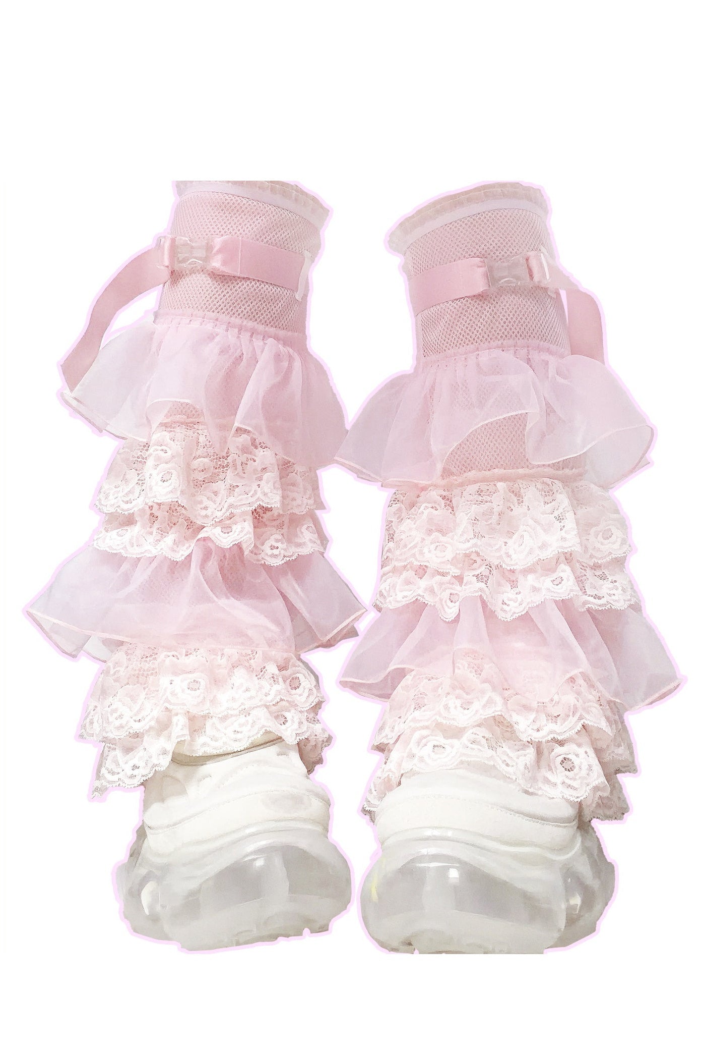 Multi-Layered Lace Mesh Leg Warmers