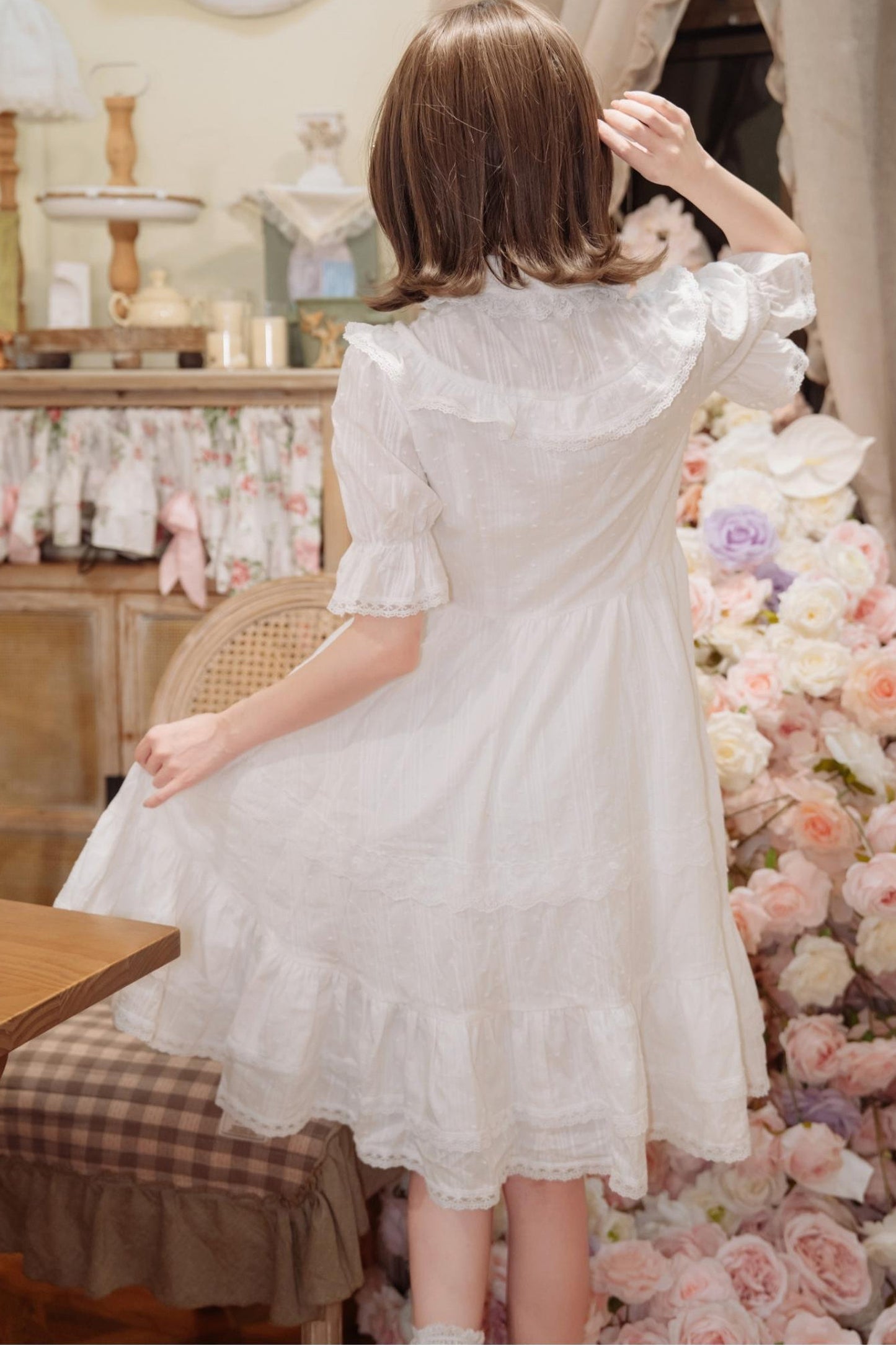 White Lace Lolita Dress