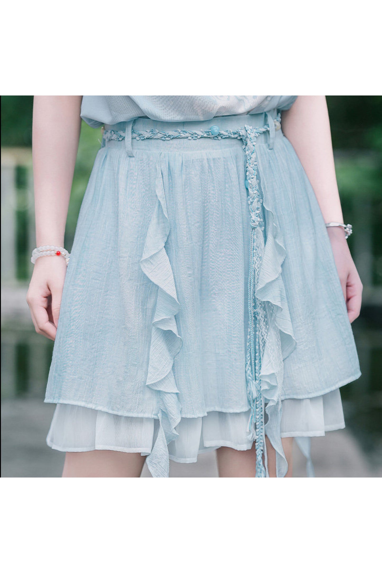 Chiffon-Set im China-Stil mit Hirsch-Print