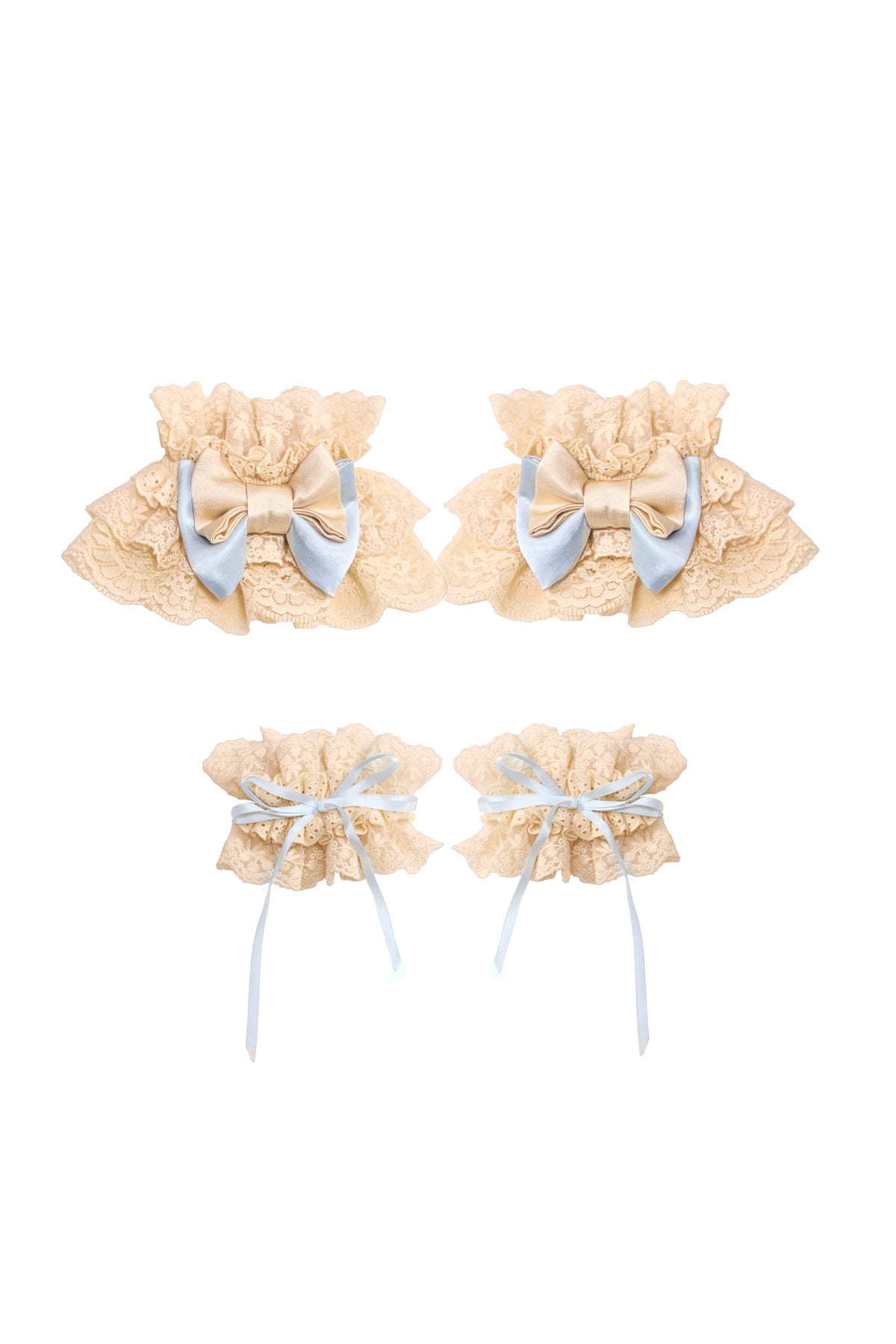 Strawberry Fishbone Corset Top With Necklace And Sleeves Set