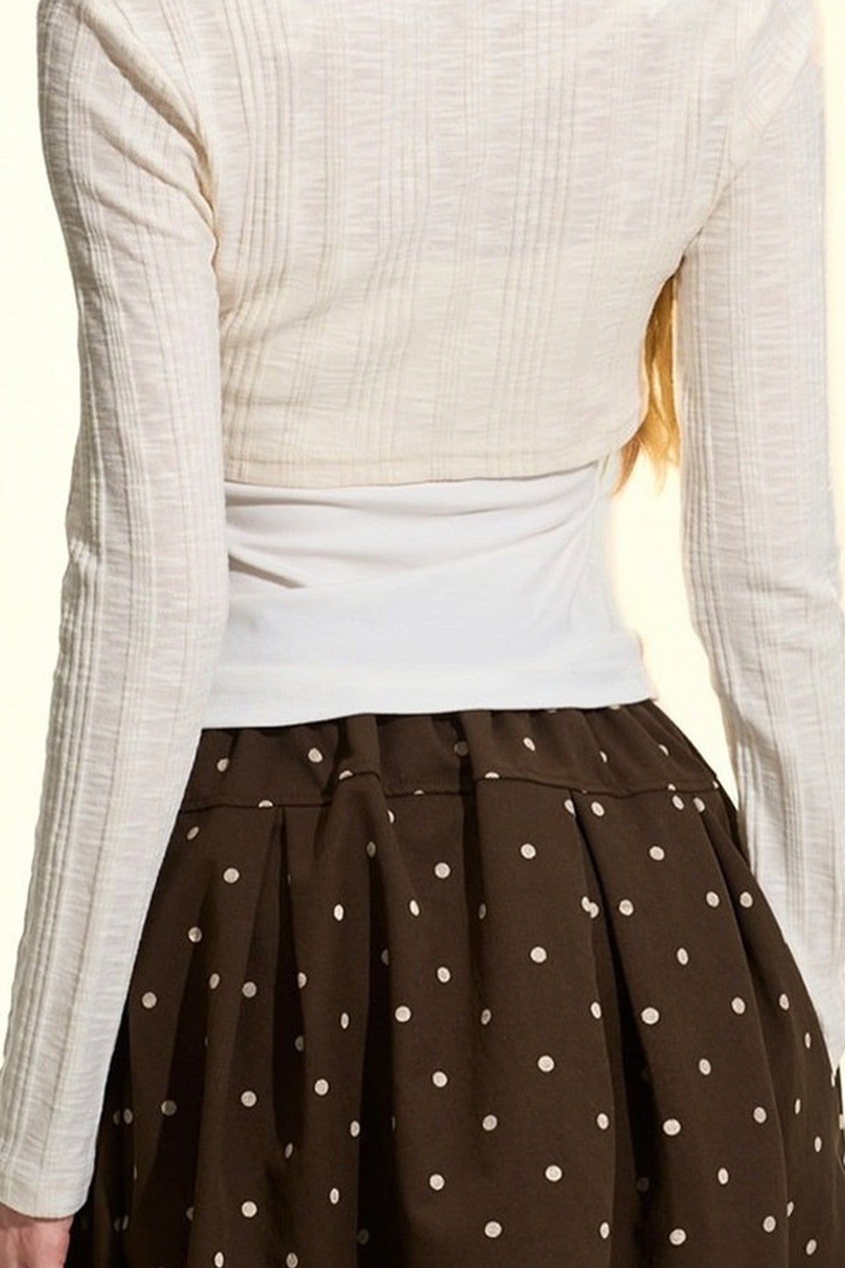 Brown Polka Dot A-Line Skirt