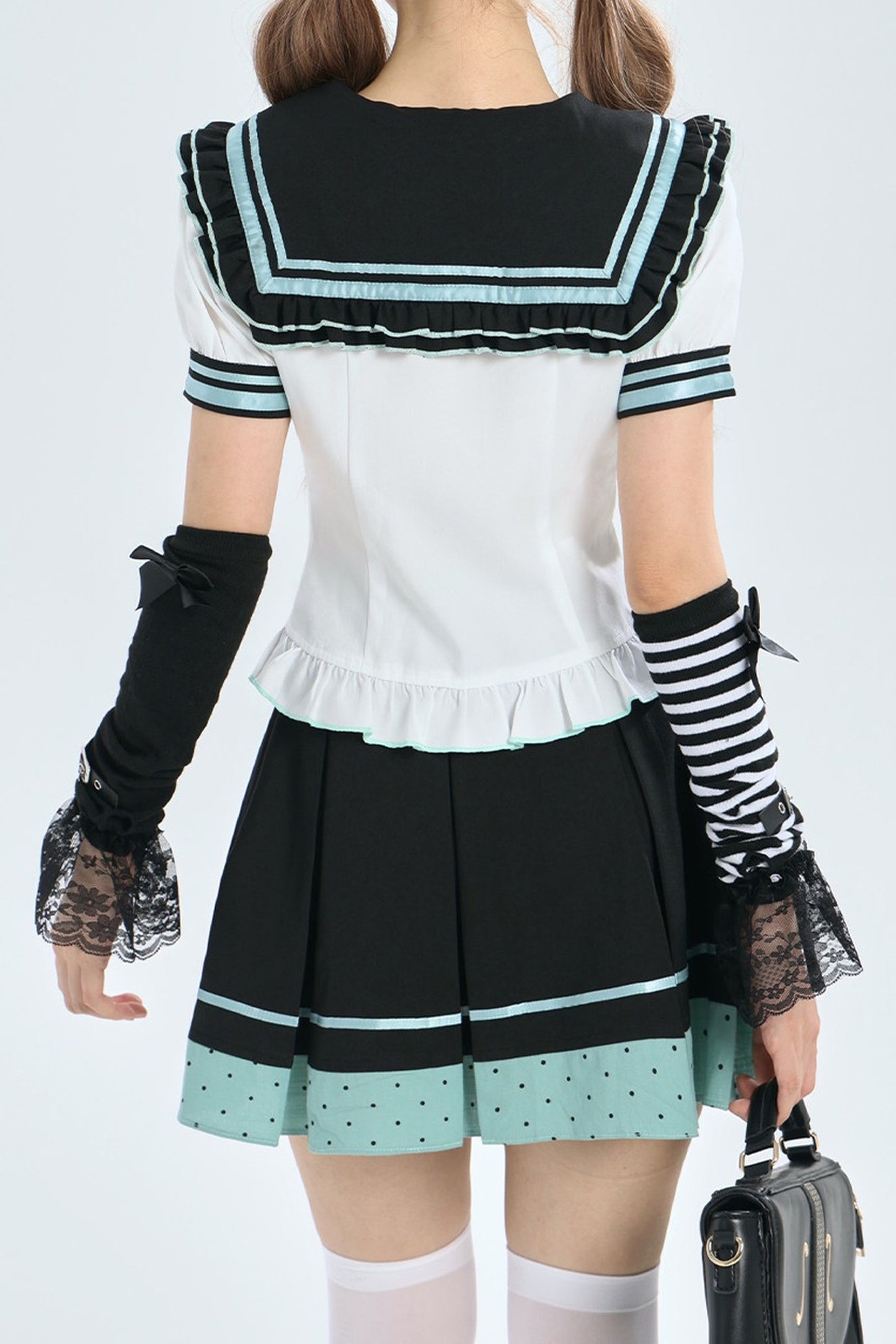Cyber Dream Bat Polka Dot Sailor Top and Skirt Set-Up