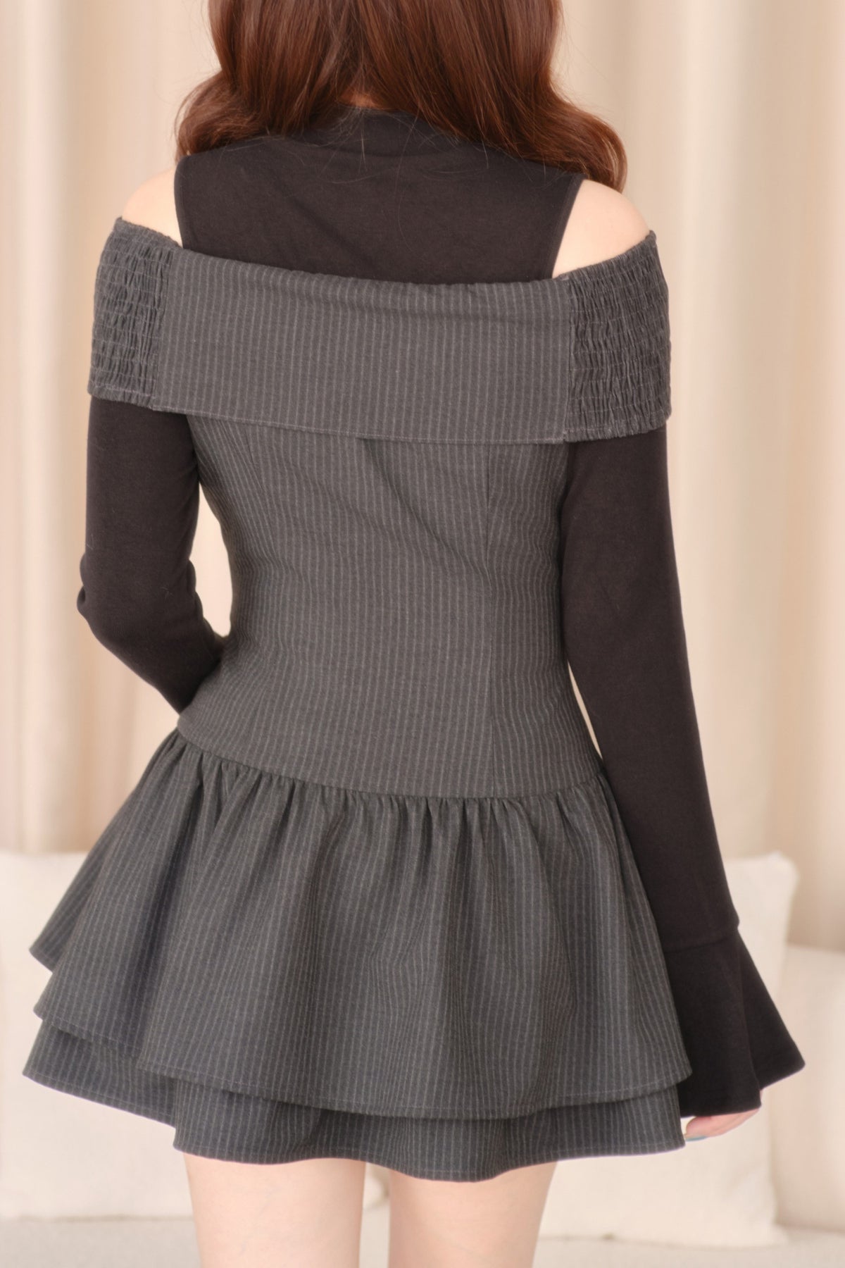 Long Sleeve Knitted Striped Dress