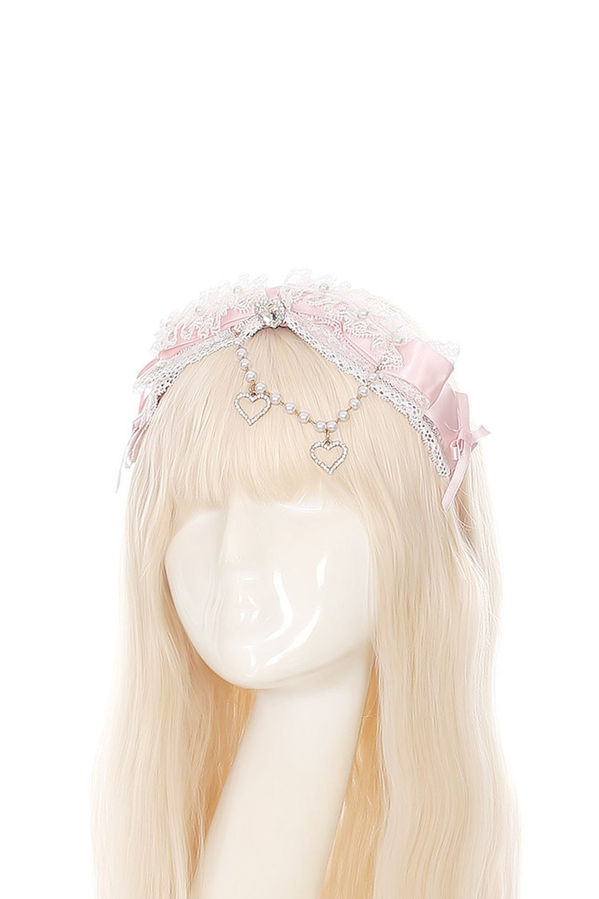 Lace Bow Dress With Hairband+Neck Ring