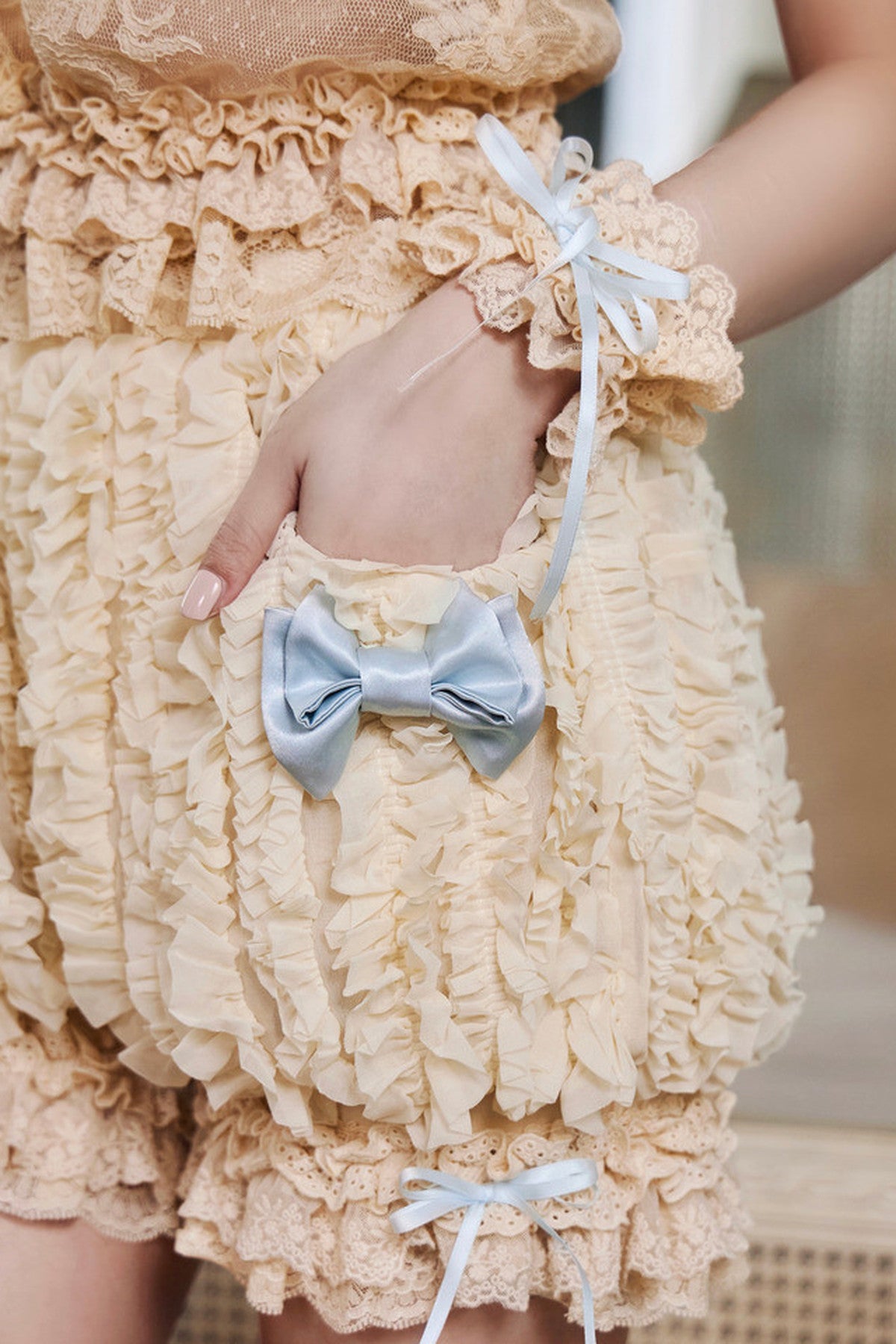 French Retro Cream Pumpkin Pants