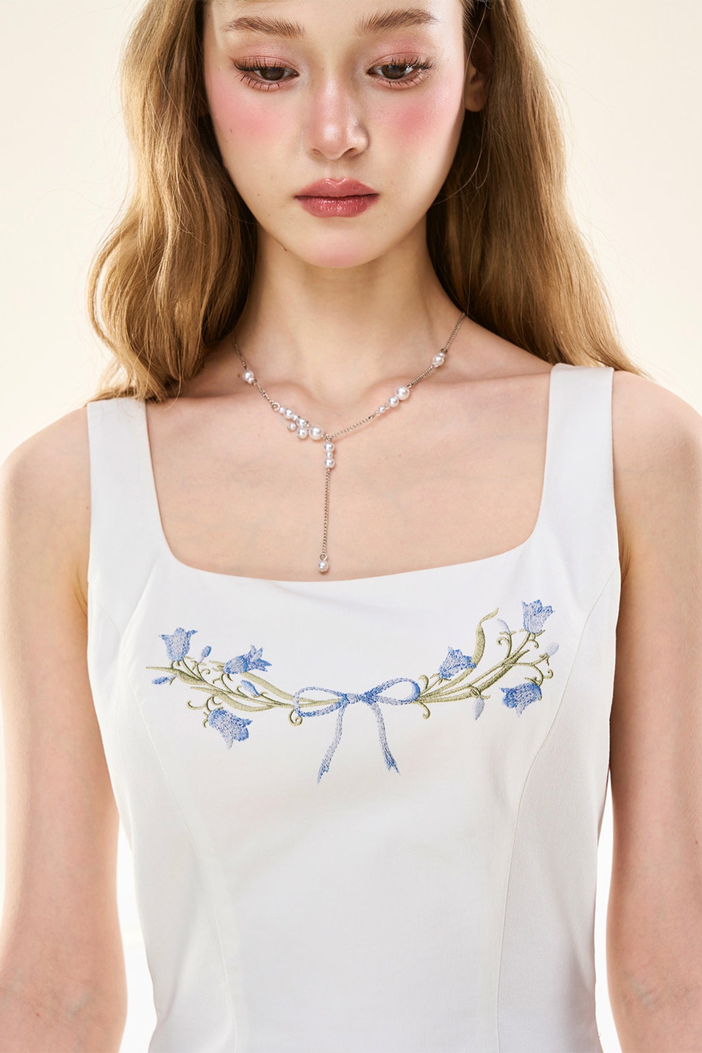 French Girly Floral Embroidered Dress